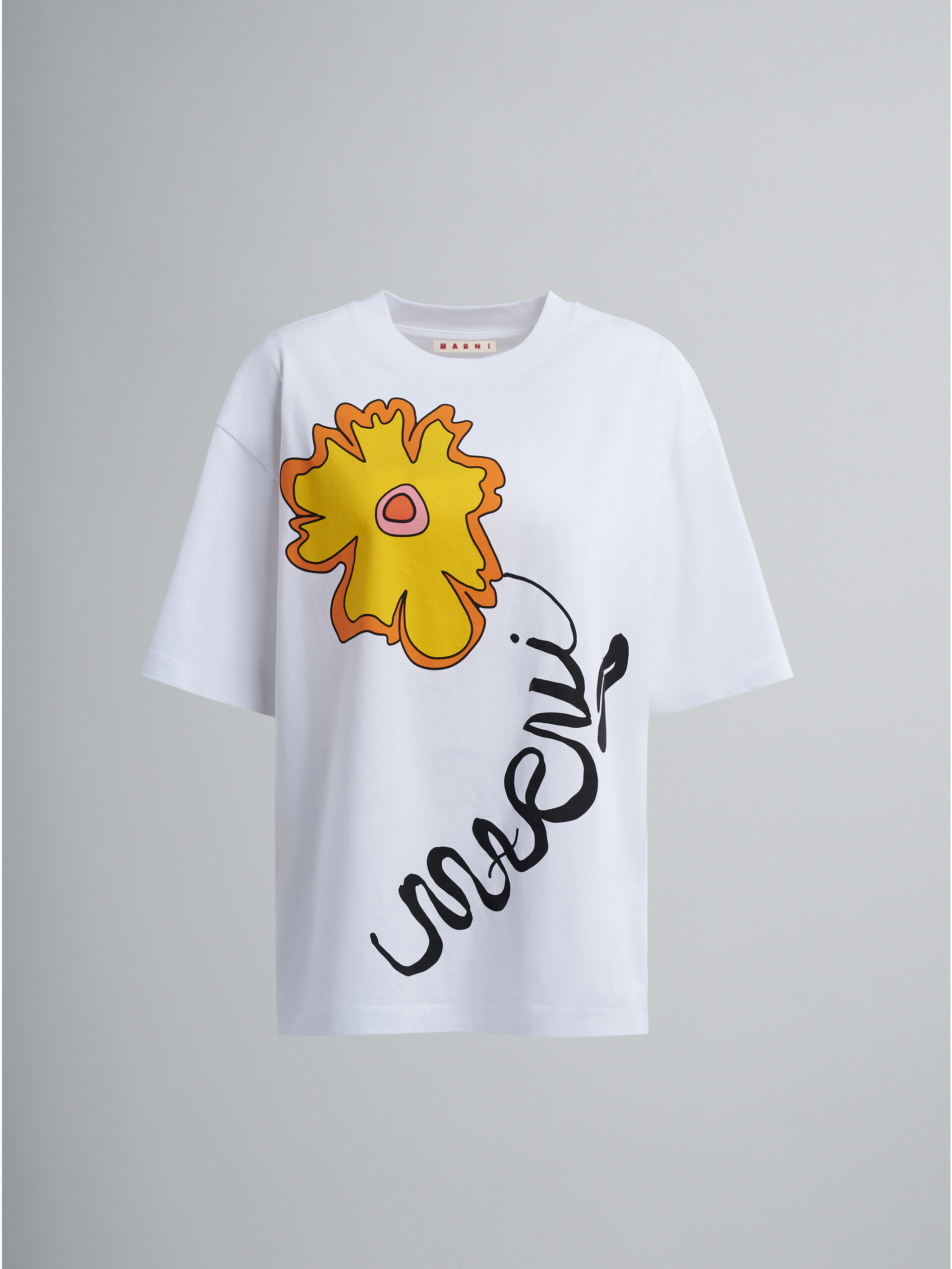 Blooming Flower print logo bio jersey T-shirt - T-shirts - Image 1