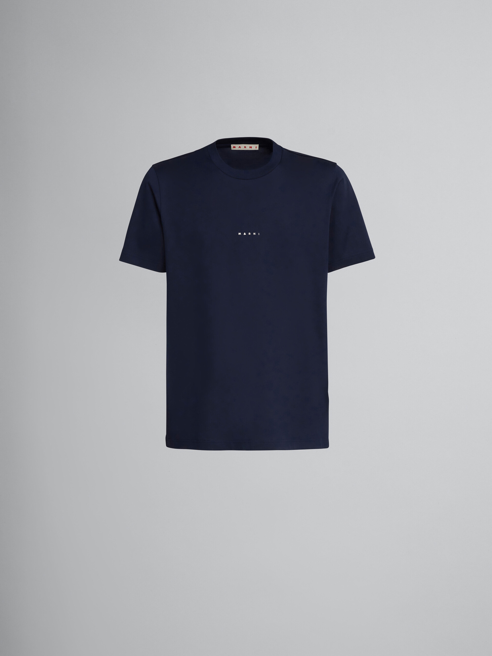 ダークブルー ロゴ入り オーガニックコットン製Tシャツ - Tシャツ - Image 1