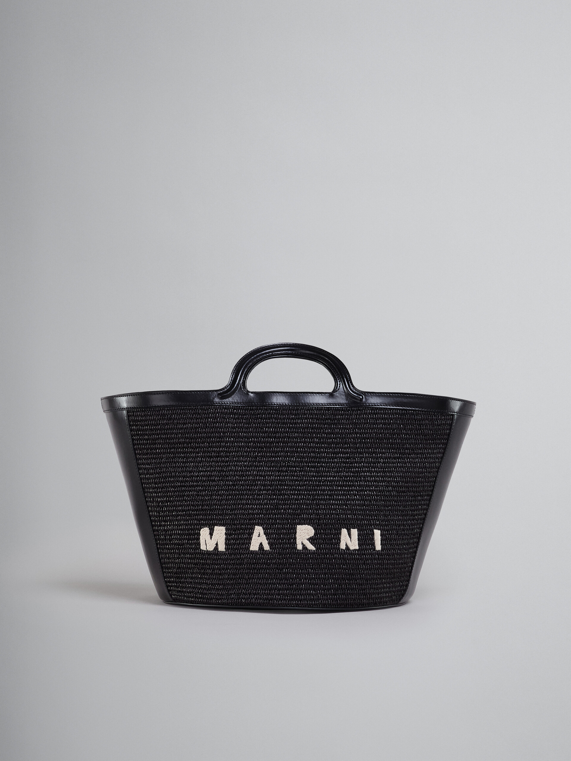 Marni Tropicalia bag in raffia with handles, shoulder strap and fabric  lining for children