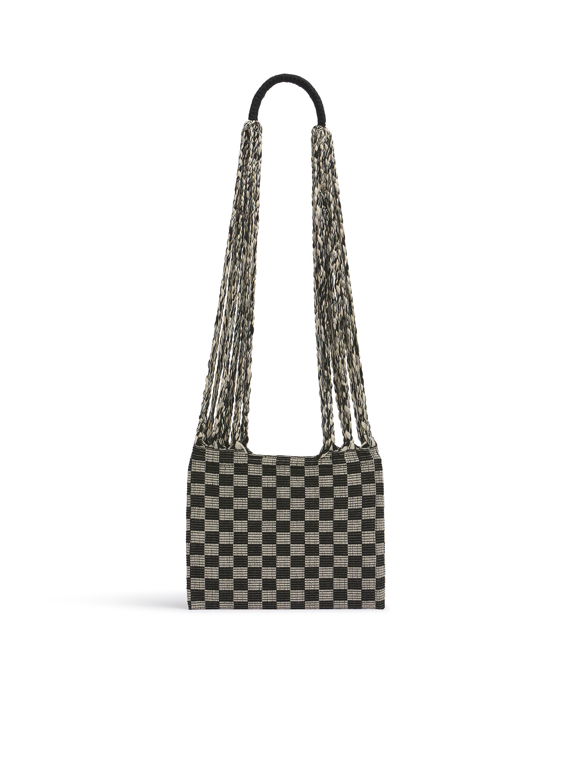 ホワイト MARNI MARKET CROSS CHECKERBORAD HAMMOCK BAG - ショッピングバッグ - Image 2