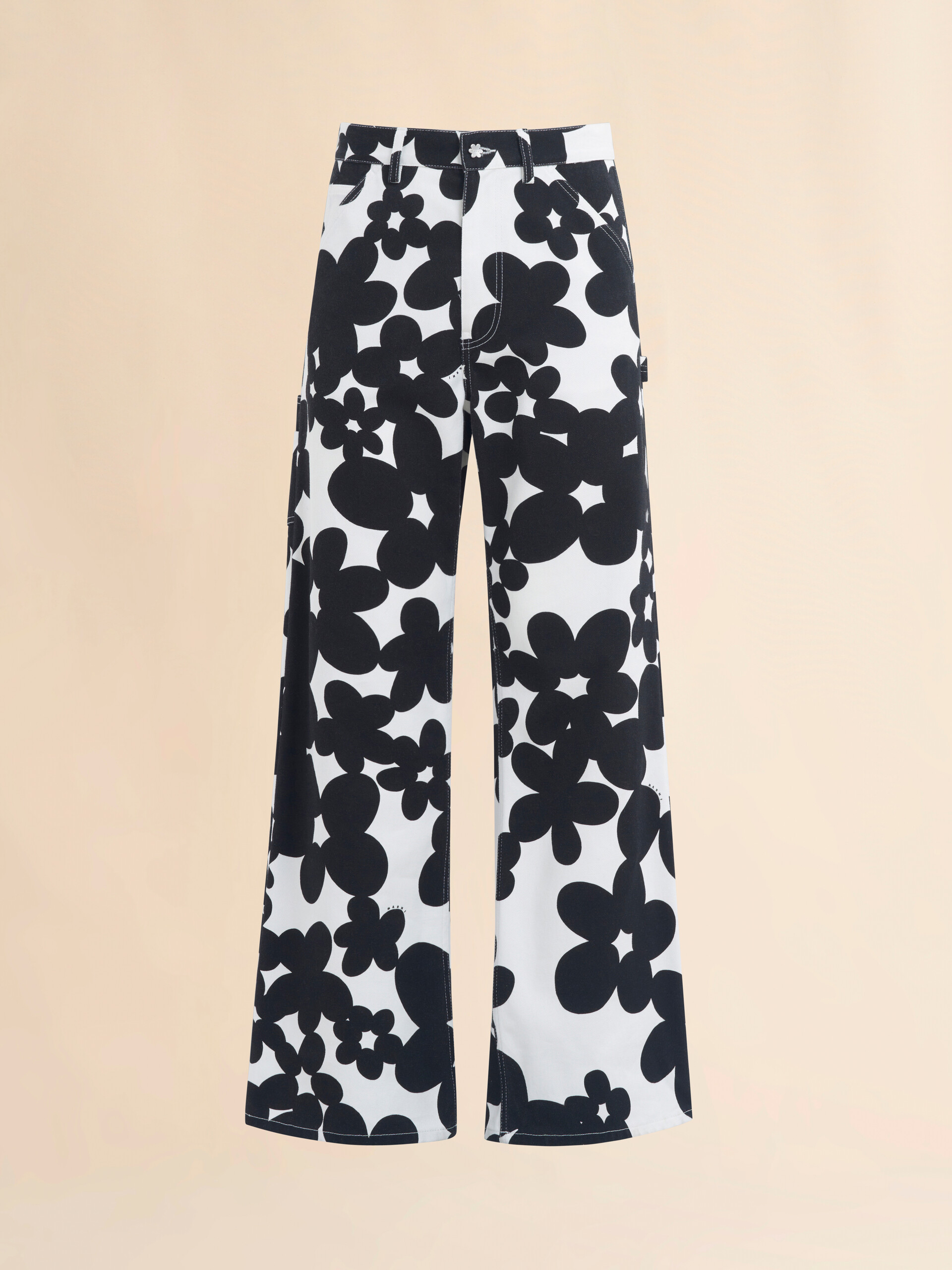 Cotton cargo pants with black and white Dillies print - Pants - Image 1