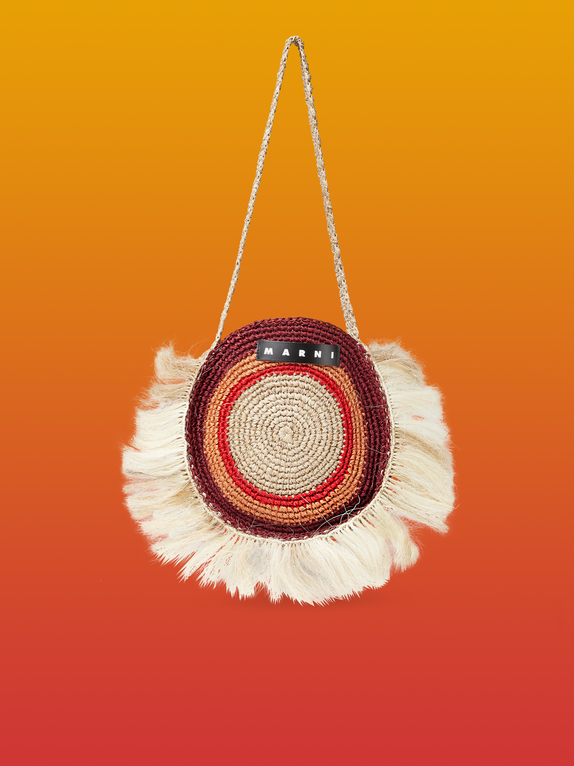 MARNI MARKET cross-body bag in natural fibre with fringes - Bags - Image 1