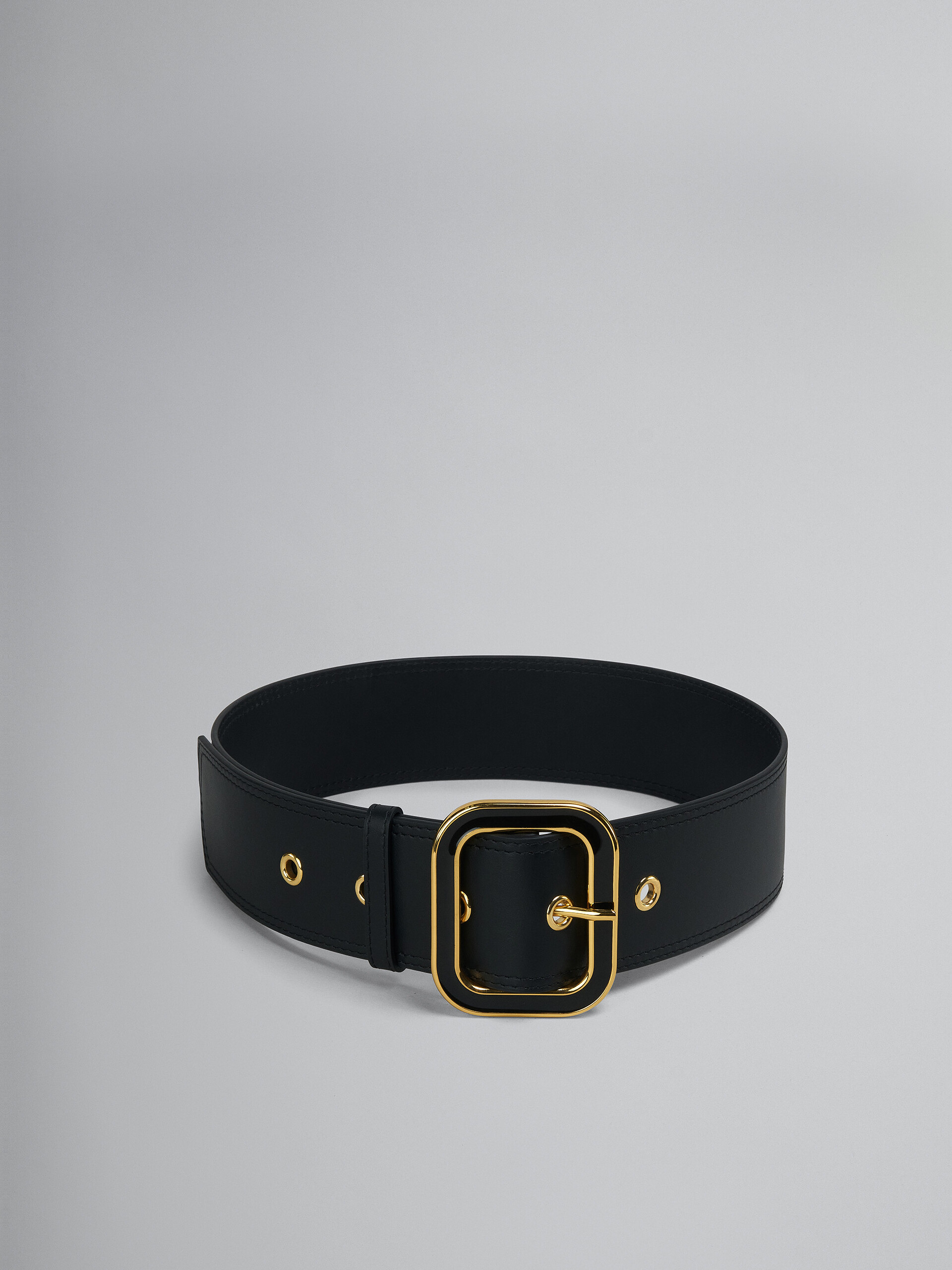 Black leather belt - Belts - Image 1