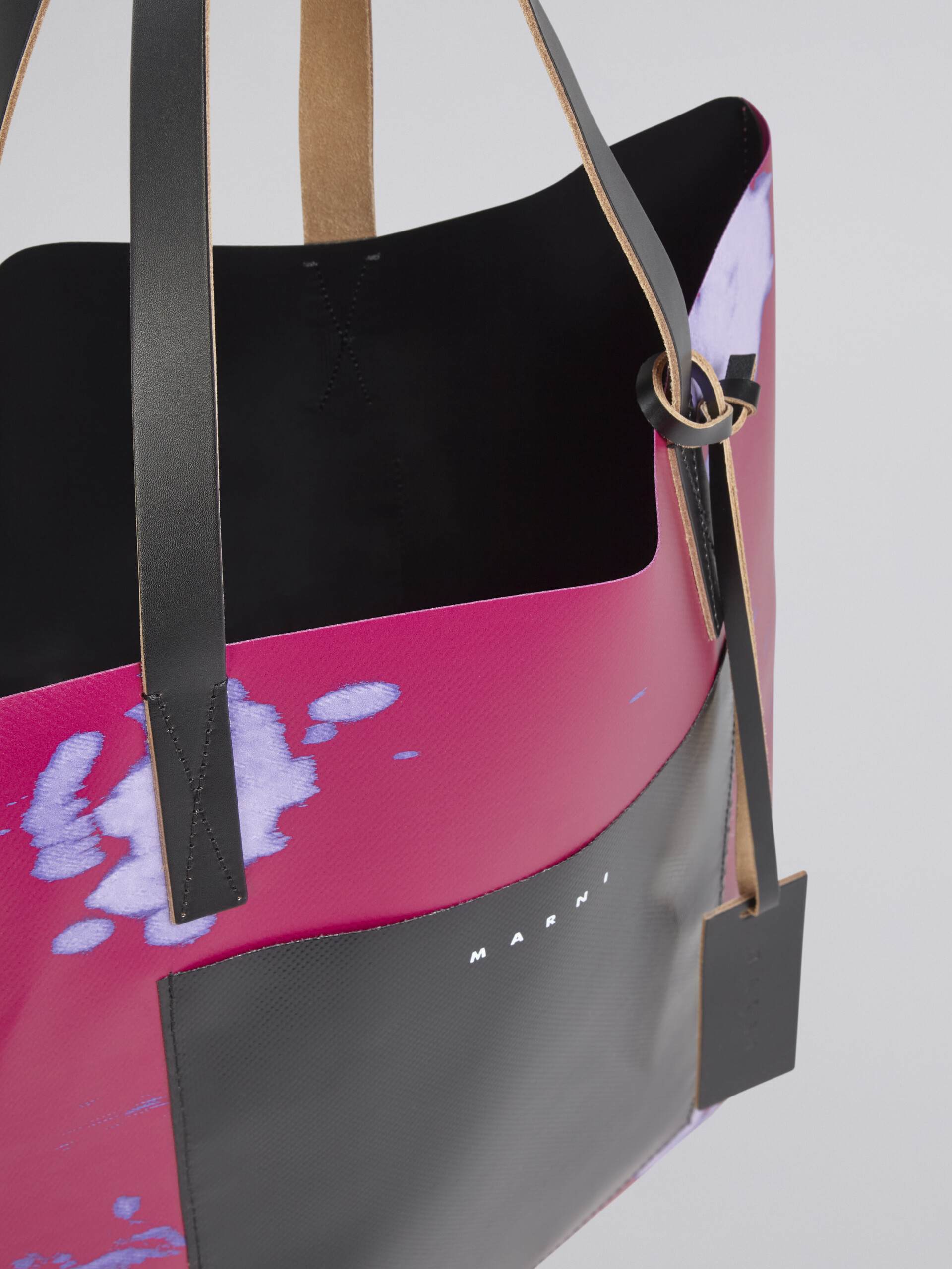 Pink Faded Roses print PVC bag - Shopping Bags - Image 4