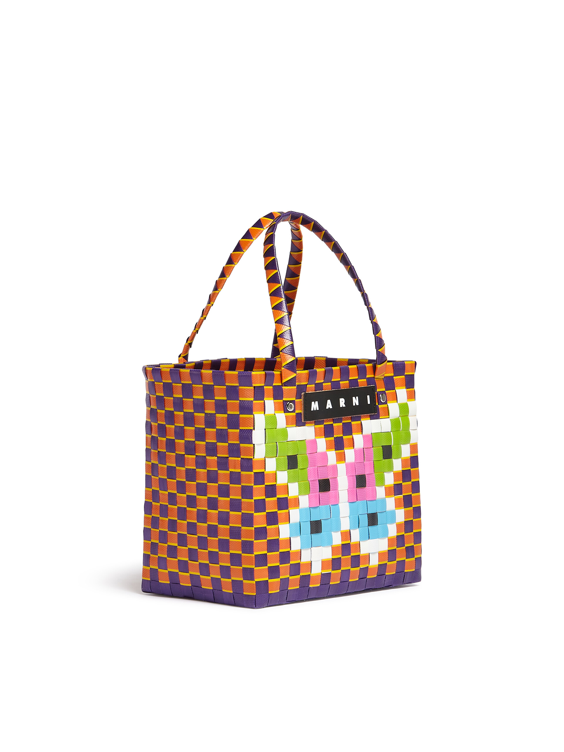 MARNI MARKET FLOWER BASKET bag in orange butterfly motif - Bags - Image 2