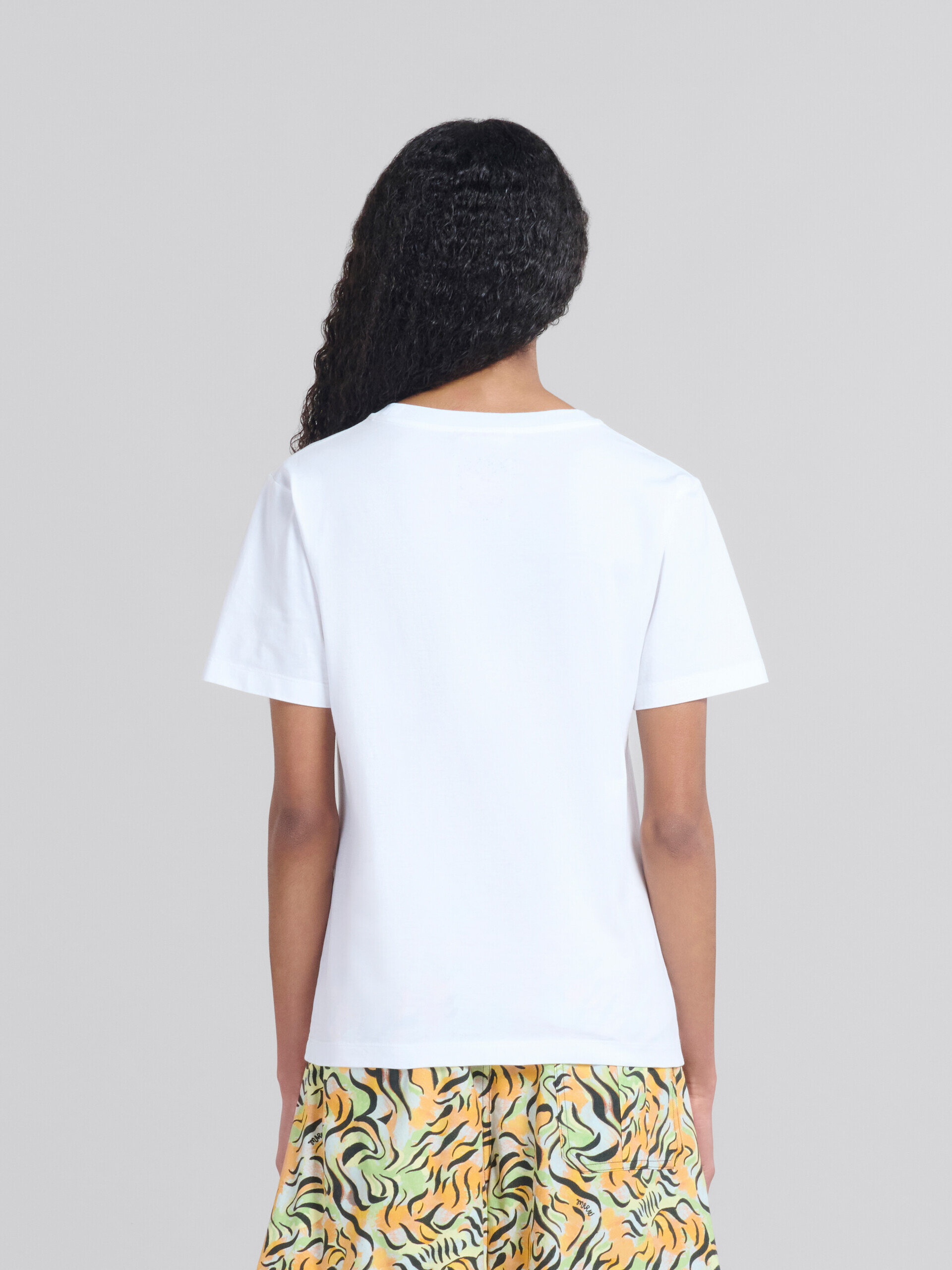 White organic jersey regular-fit T-shirt with print | Marni