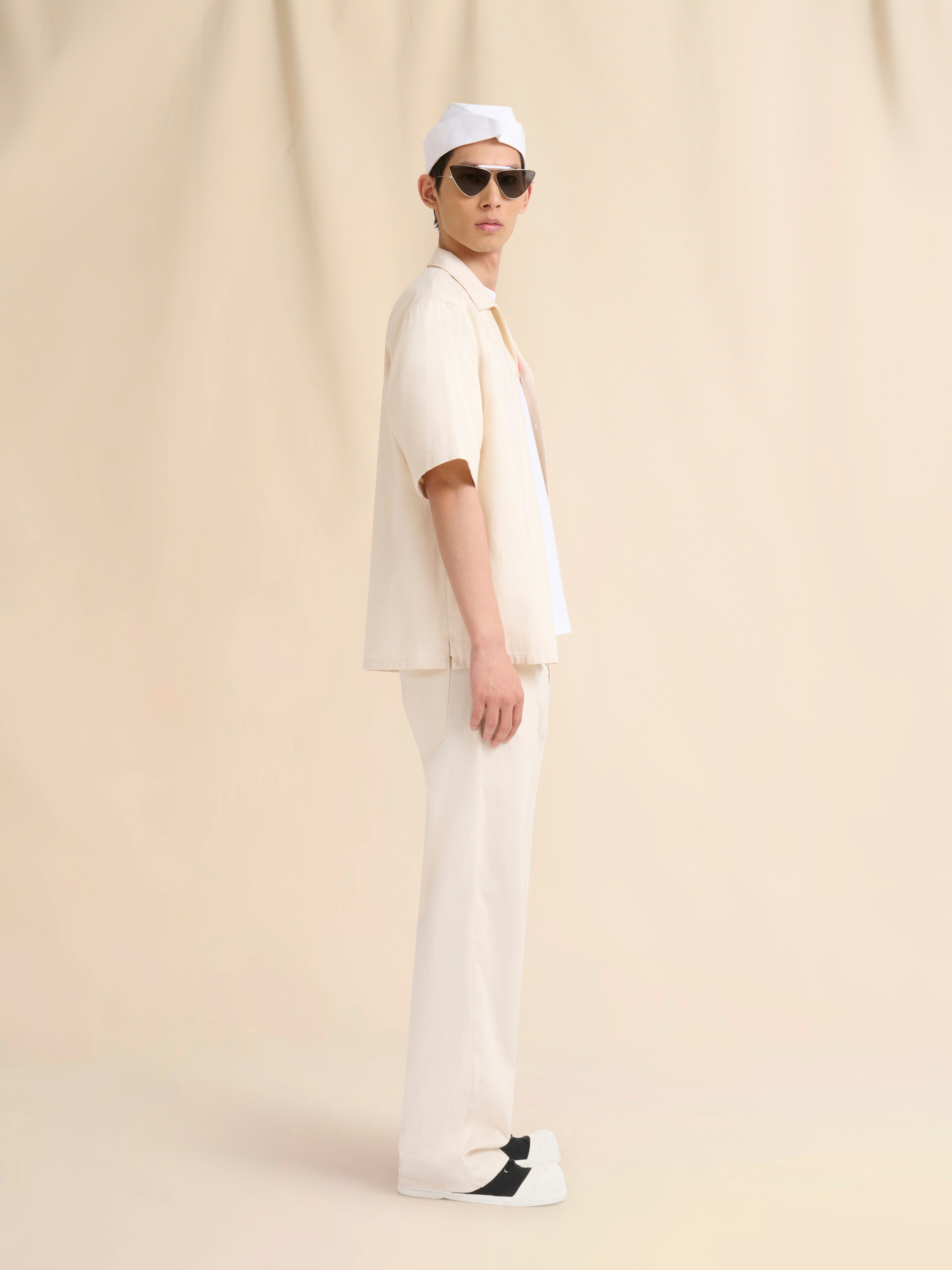 White cotton T-shirt with mohair patches - Shirts - Image 5