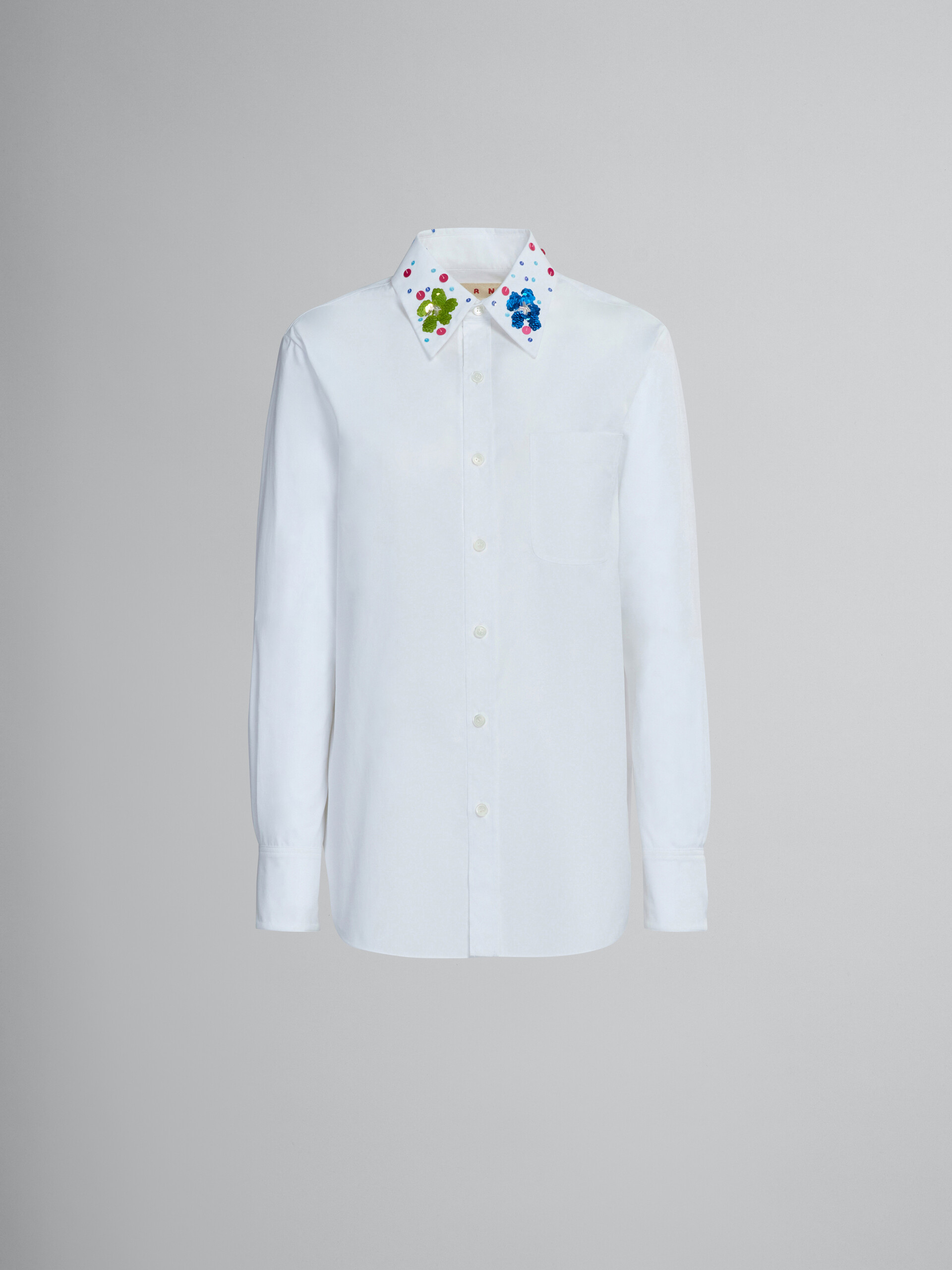 White poplin shirt in bio cotton - Shirts - Image 1