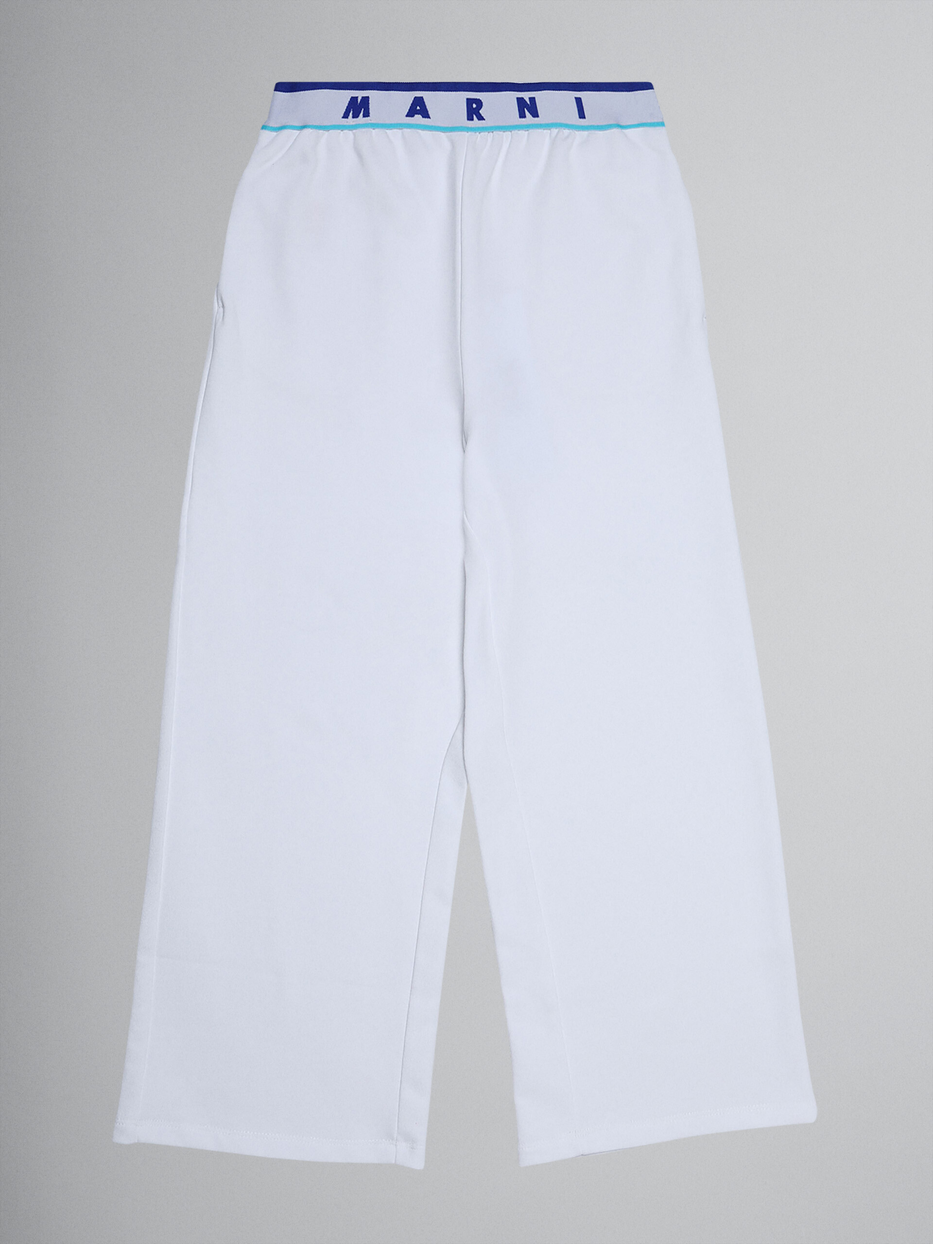 로고 화이트 스웨트셔츠 코튼 트랙 팬츠 - Pants - Image 1