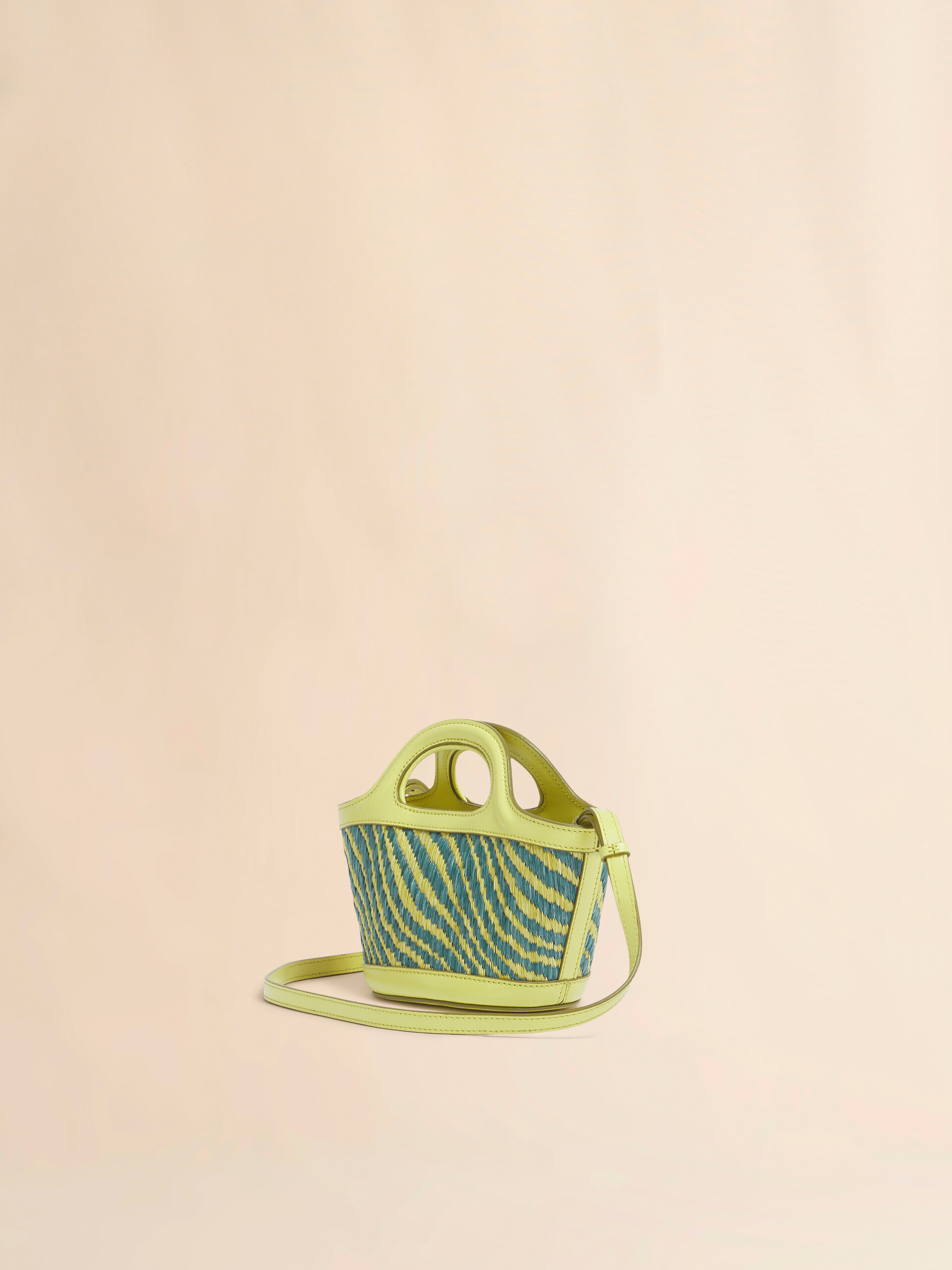 Blue wavy raffia-effect Tropicalia micro bag - Handbags - Image 3