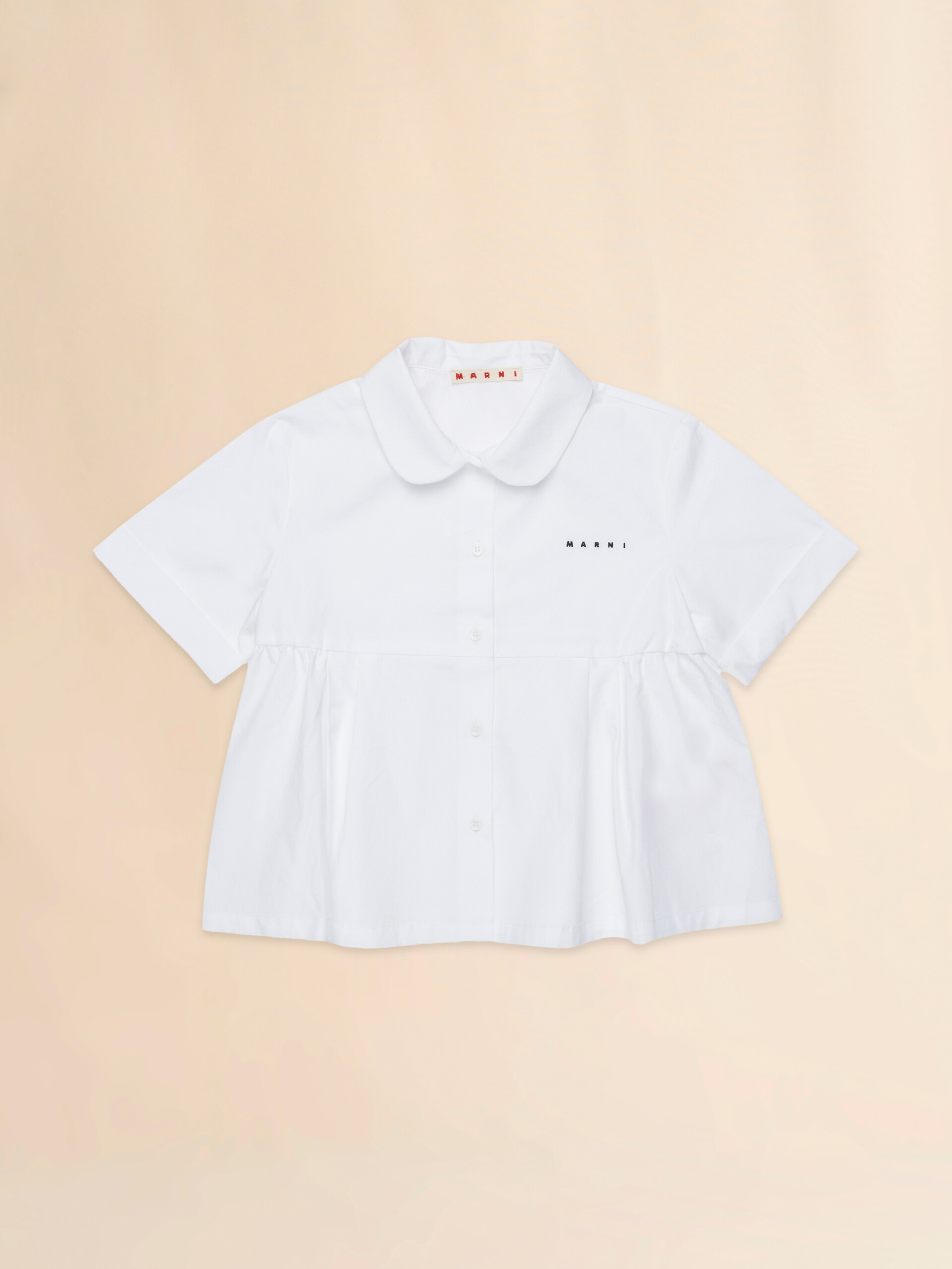 Camicia in cotone bianco con balza - Camicie - Image 1