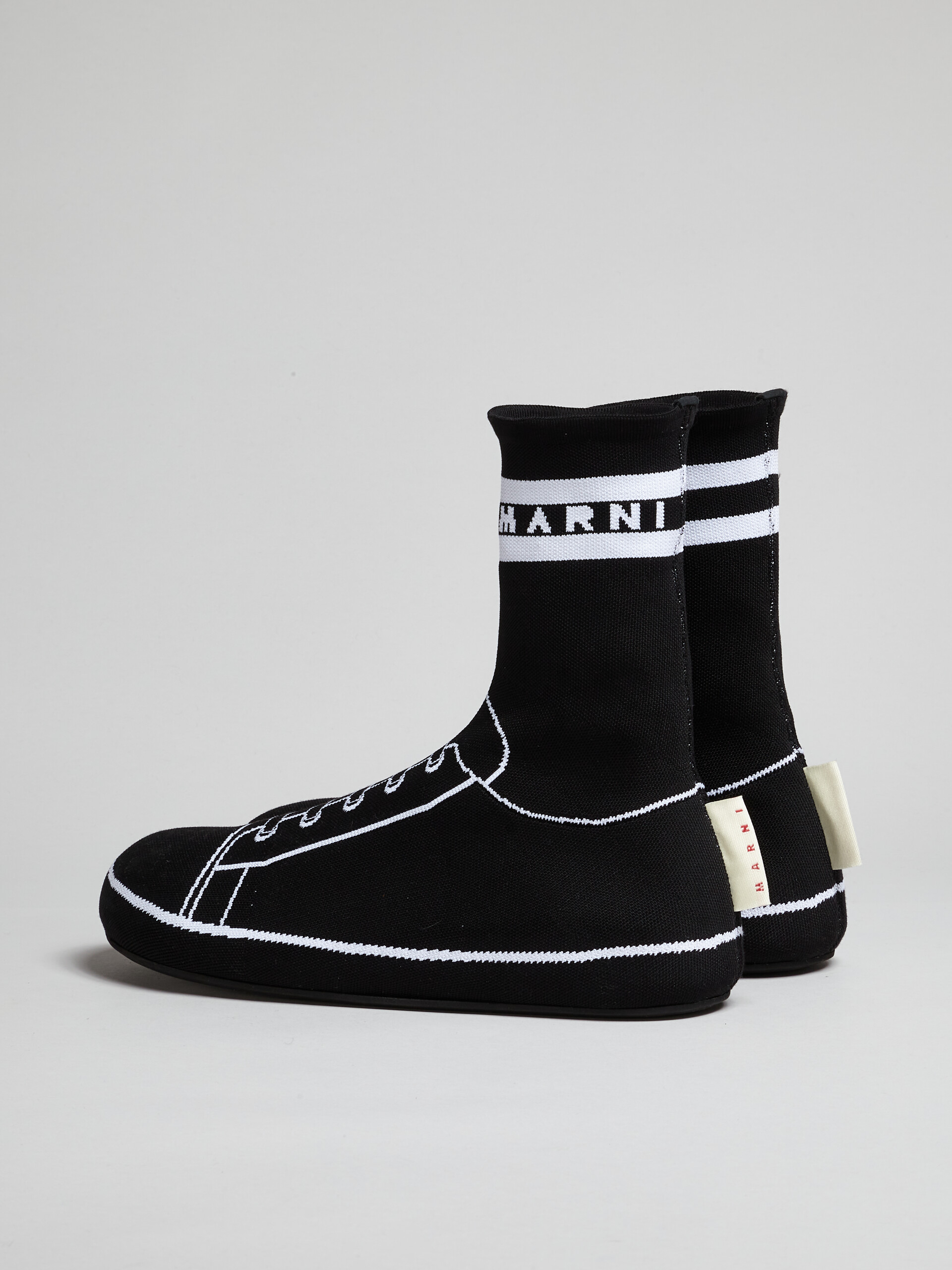 Trompe l'œil jacquard high-top sneaker - Boots - Image 3
