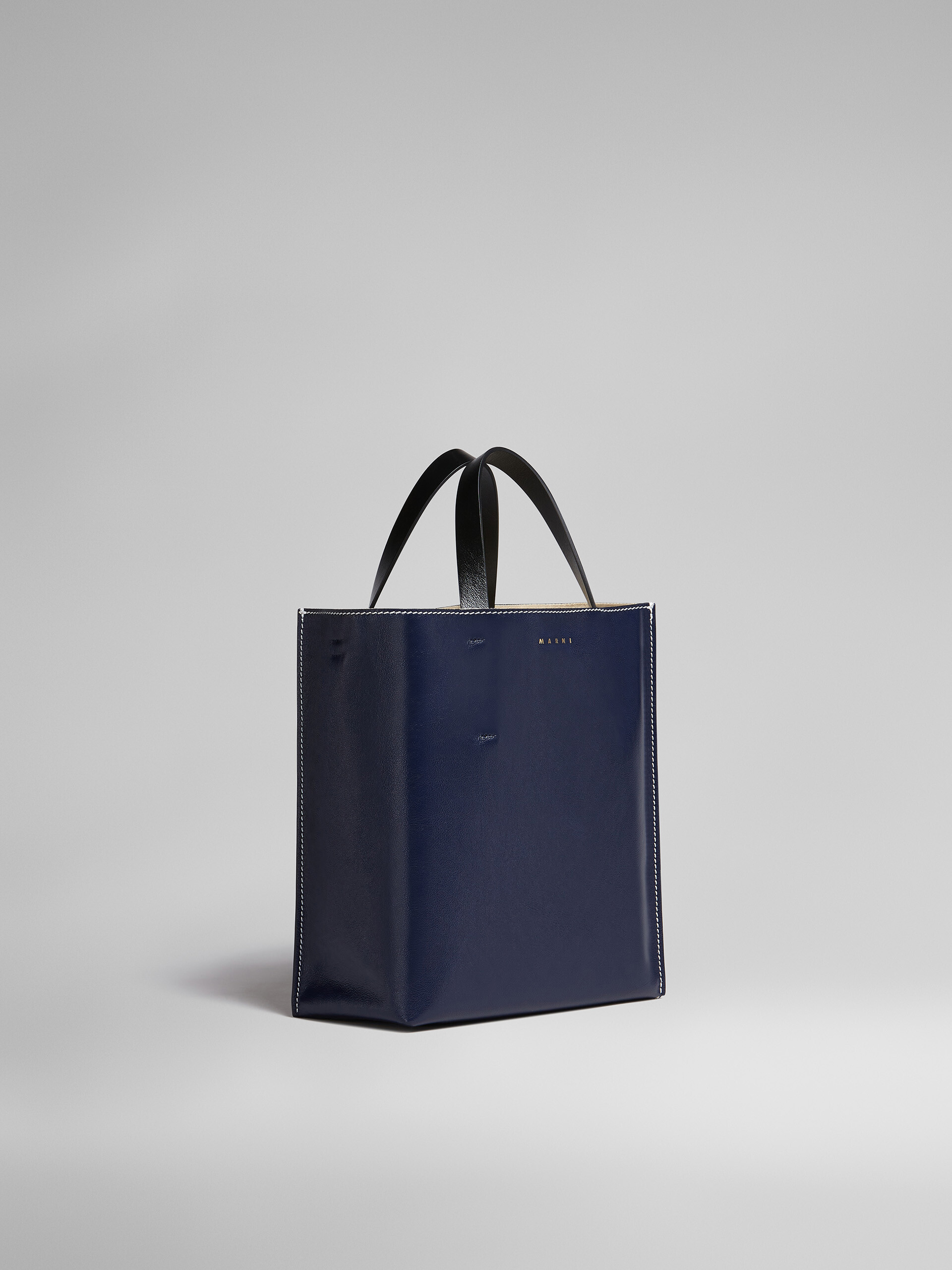 MUSEO SOFT small bag in blue and grey leather - Shopping Bags - Image 6