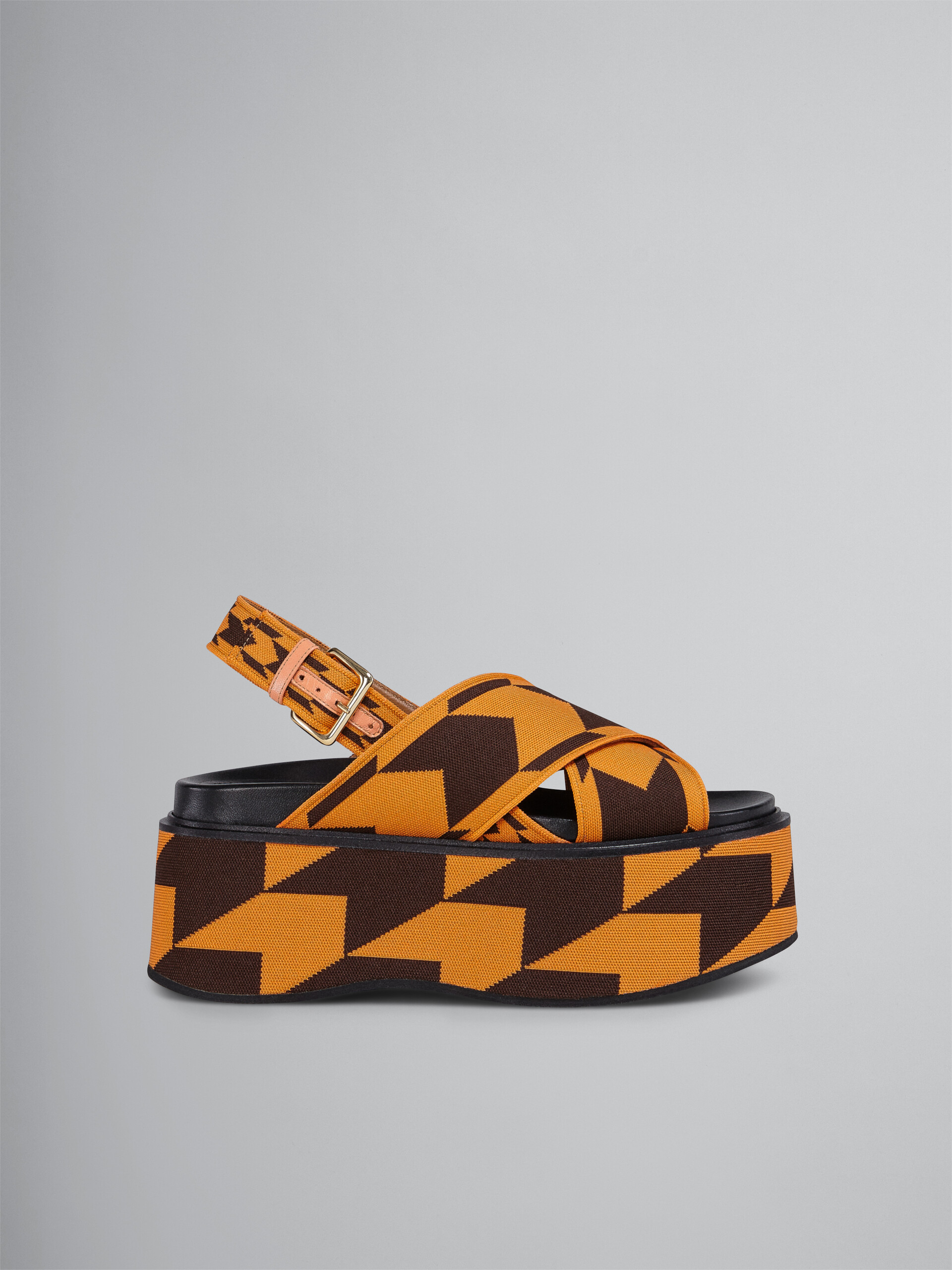 Houndstooth jacquard wedge sandal - Sandals - Image 1
