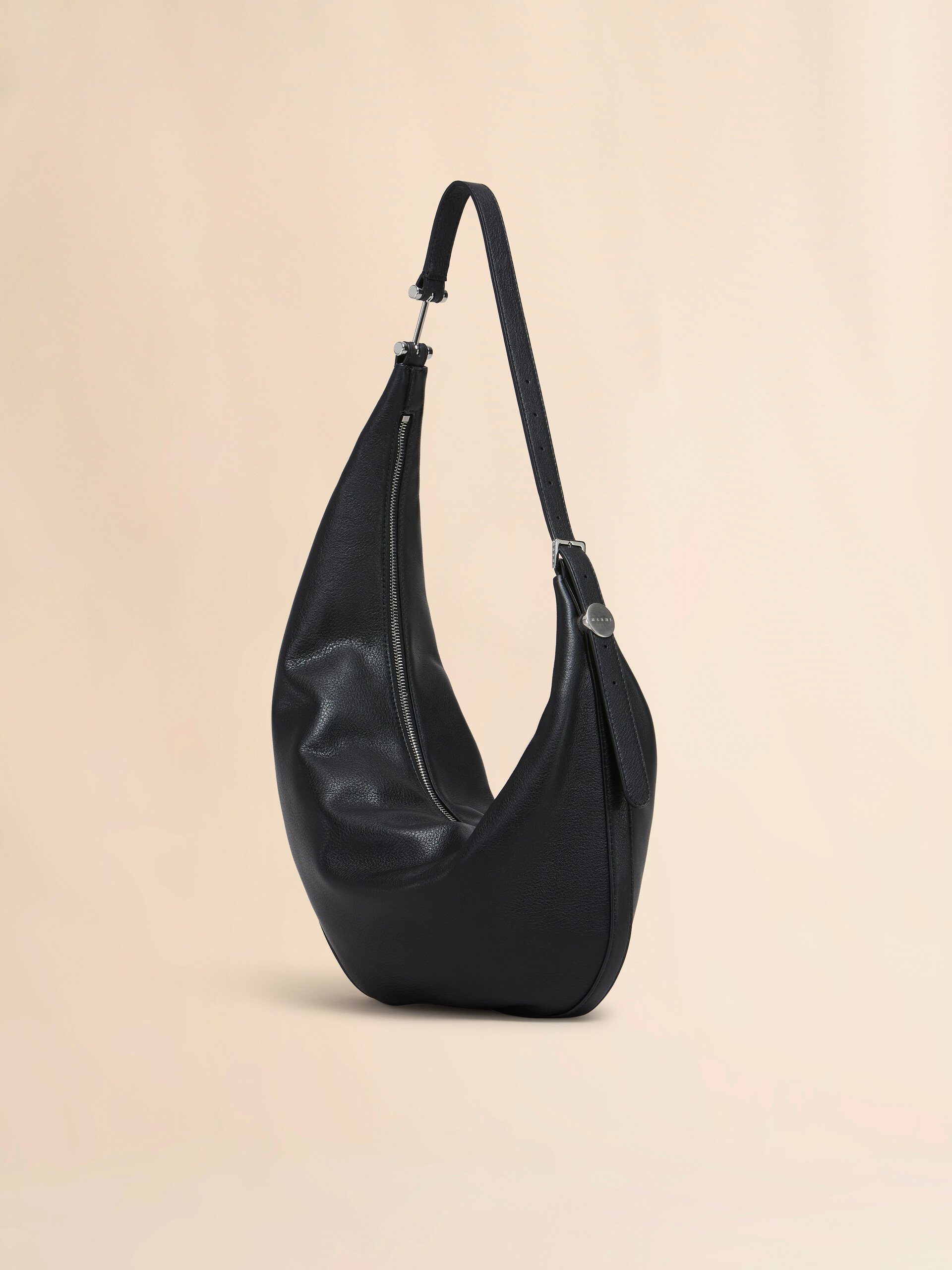 Black leather Dot small hobo bag - Shoulder Bags - Image 3