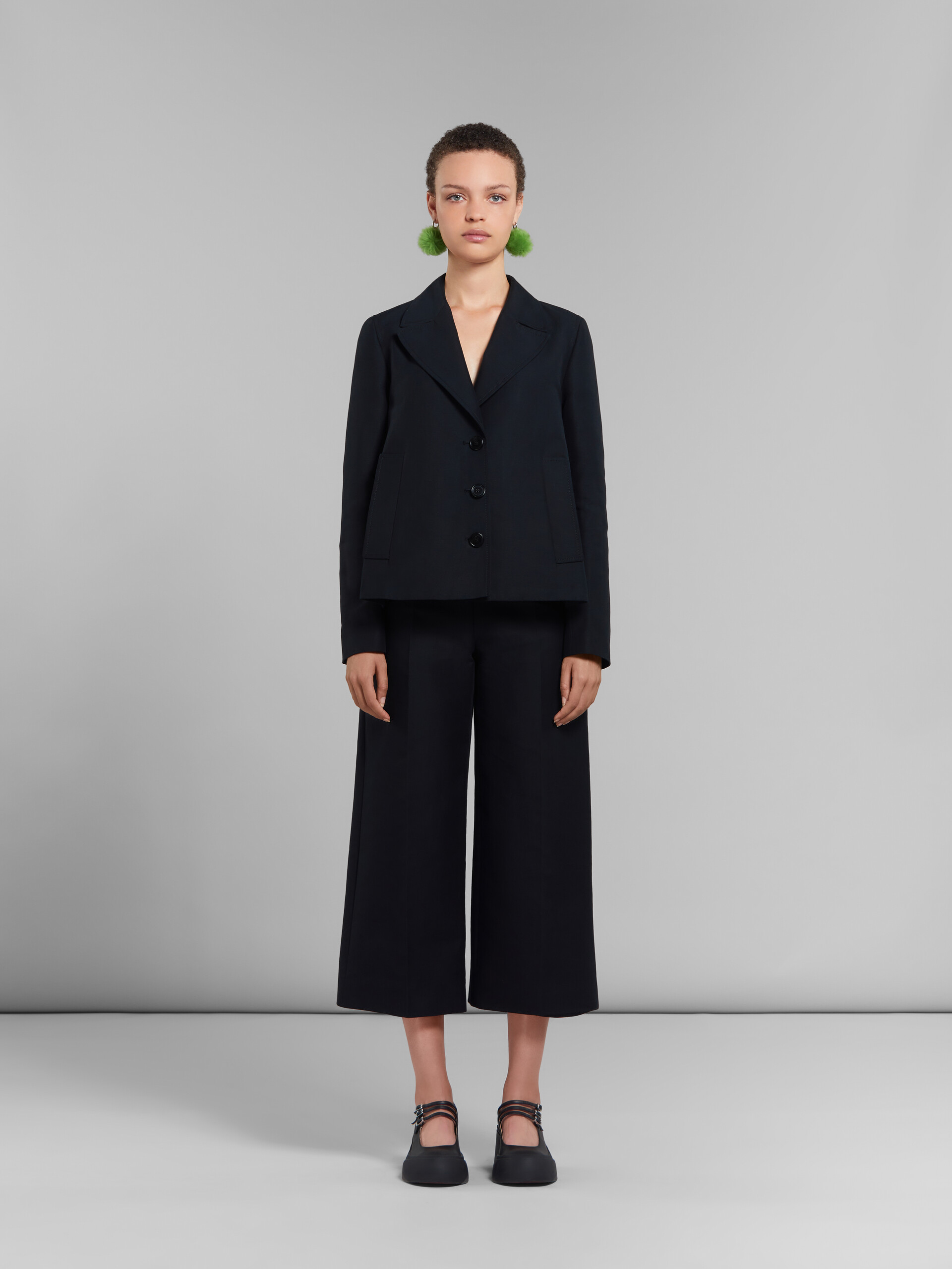 Black cady cropped trousers - Pants - Image 2