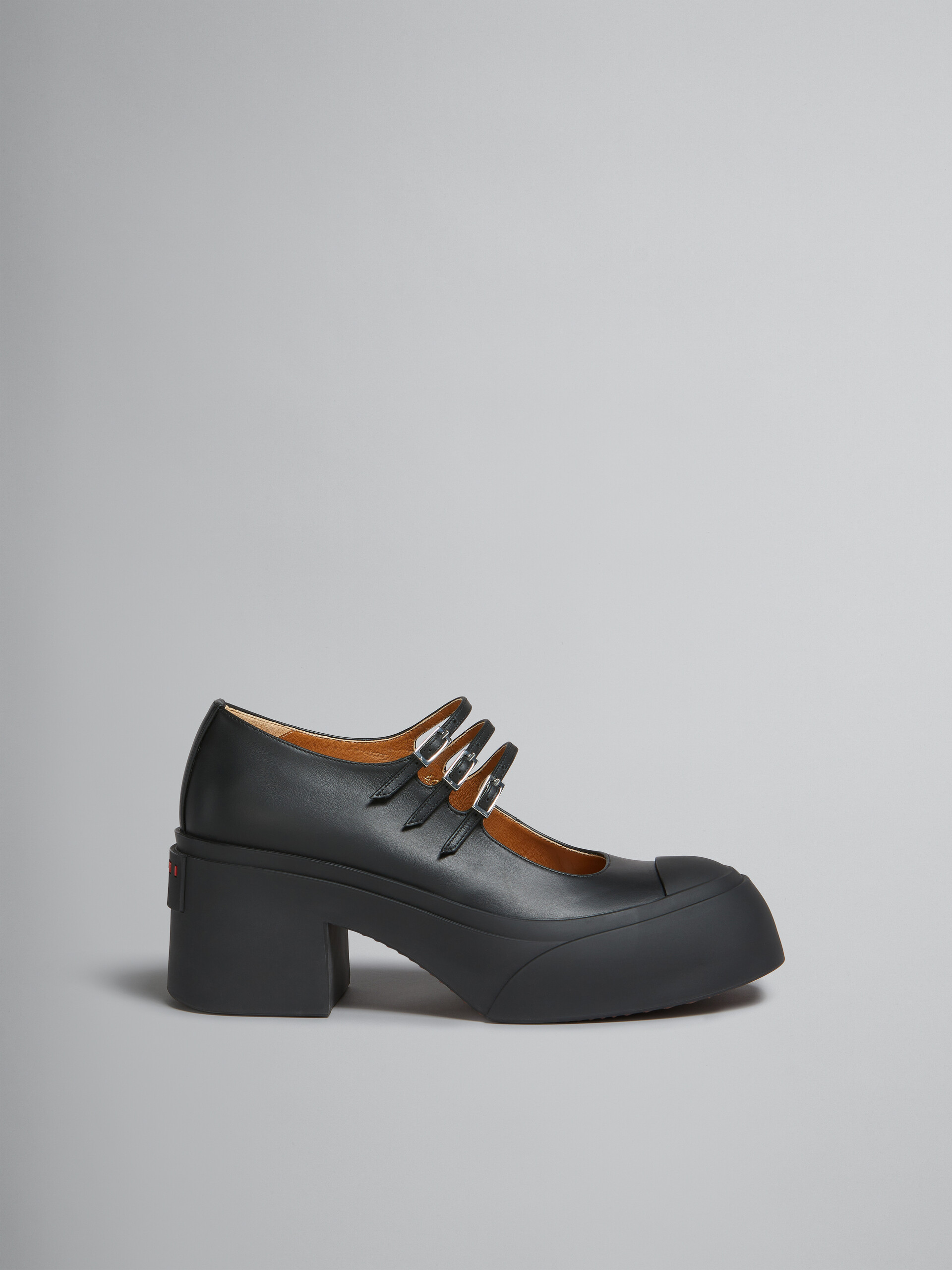 Black leather Pablo triple-buckle Mary Jane shoe | Marni