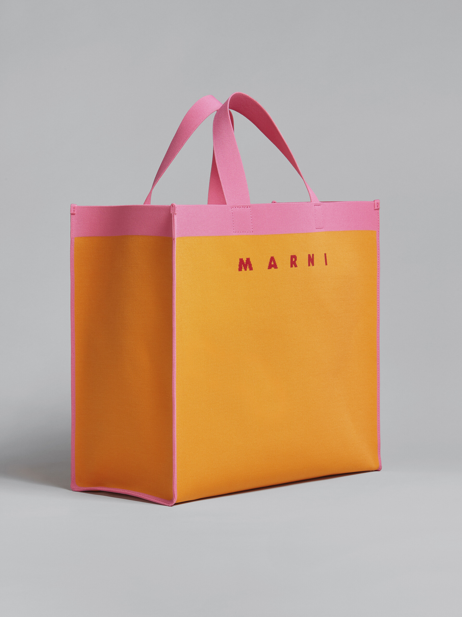 Orange and pink jacquard shopping bag - Shopping Bags - Image 6