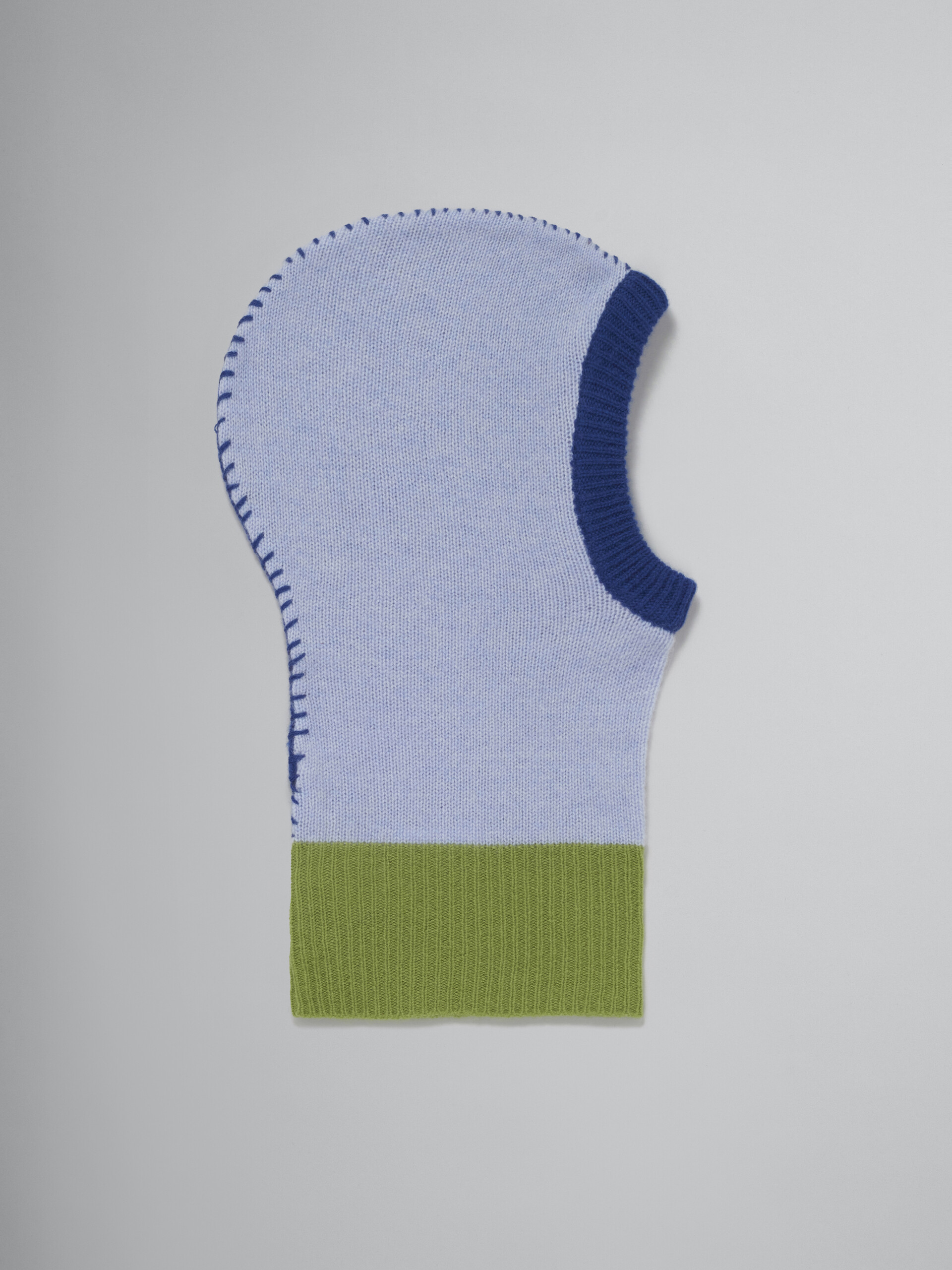 Blue colour-block cashmere balaclava | Marni