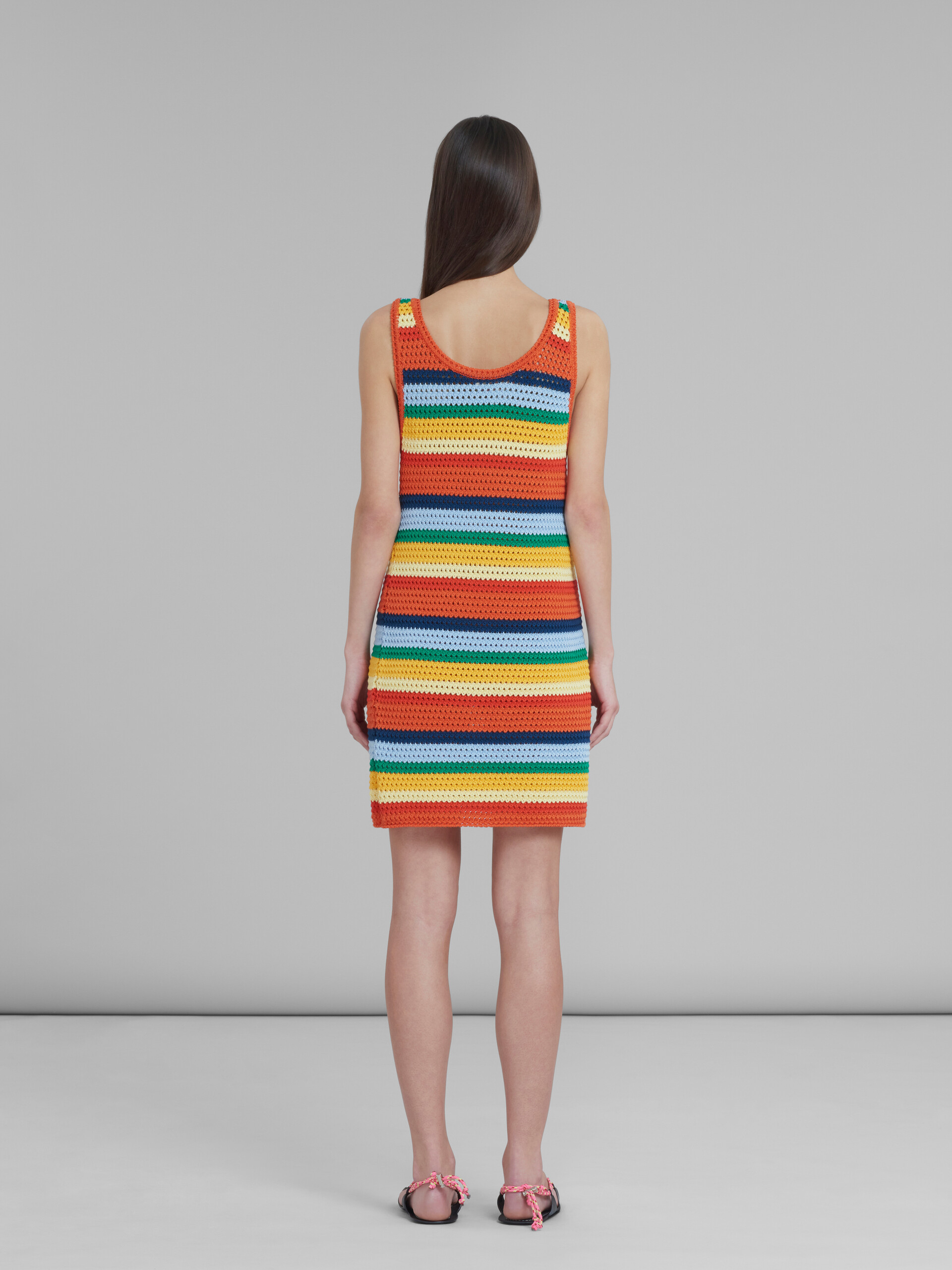 Marni x No Vacancy Inn - Multicolour short cotton-knit dress - Dresses - Image 3