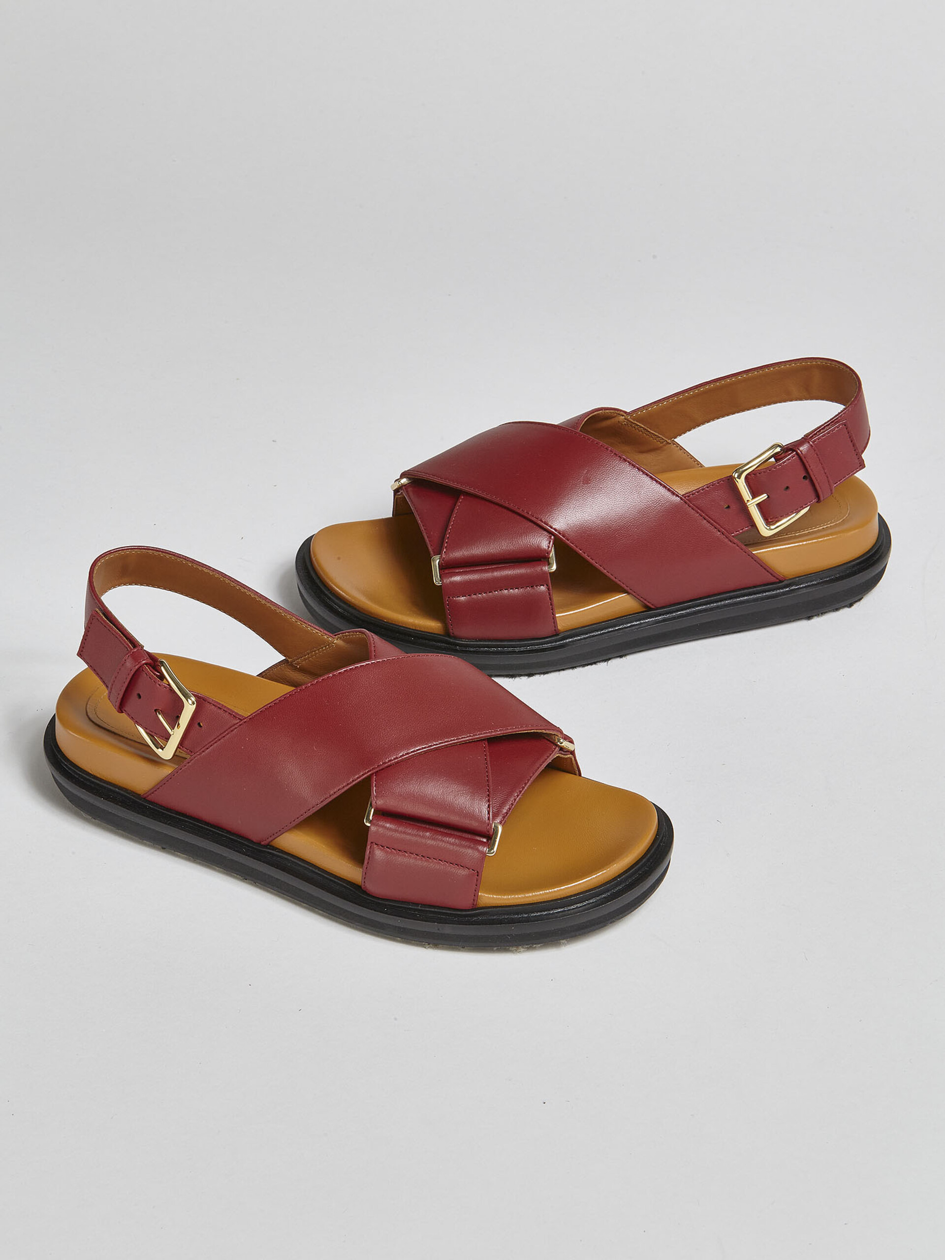Red leather fussbett - Sandals - Image 5