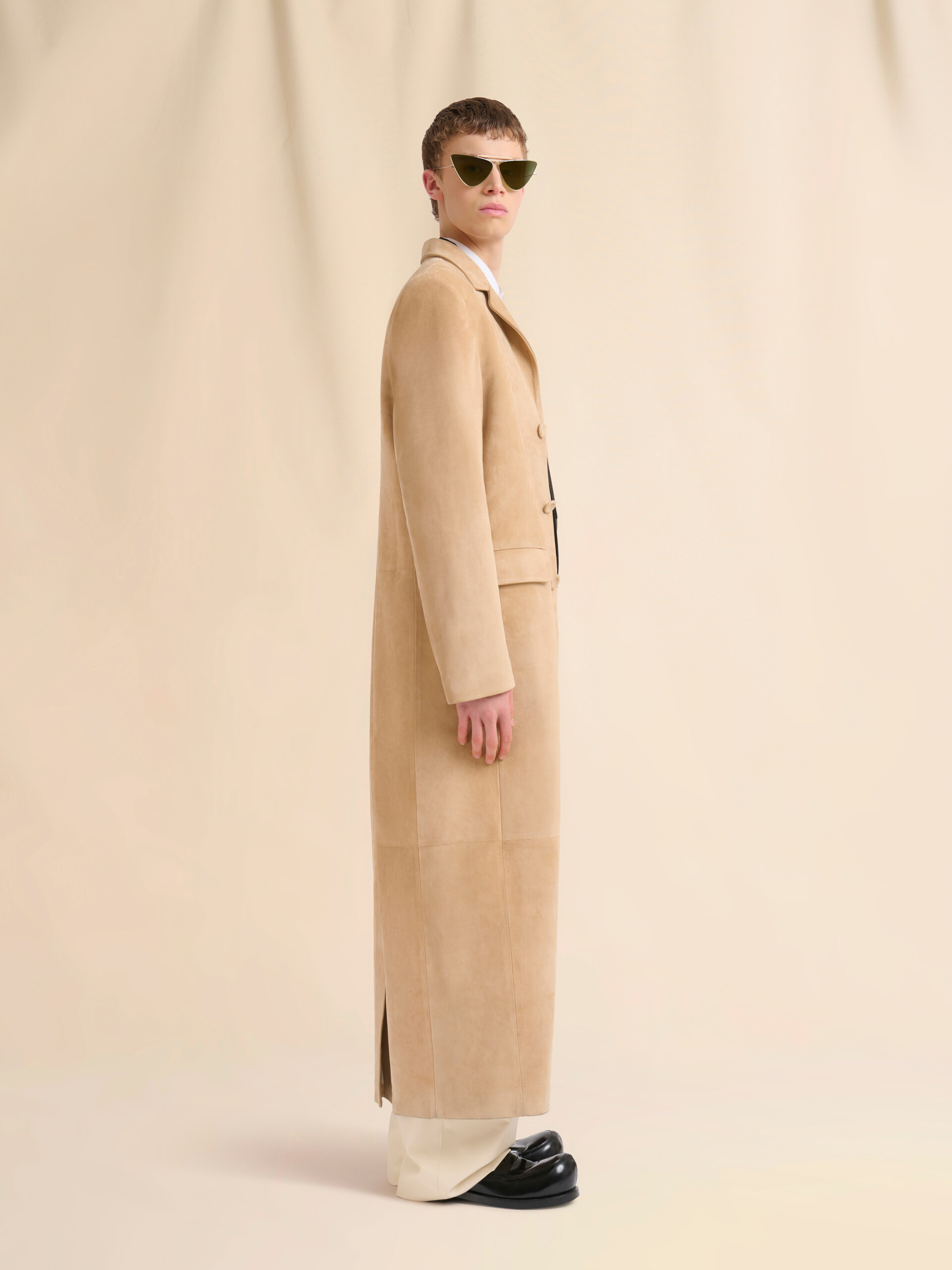 Camel suede duster coat - Coat - Image 6