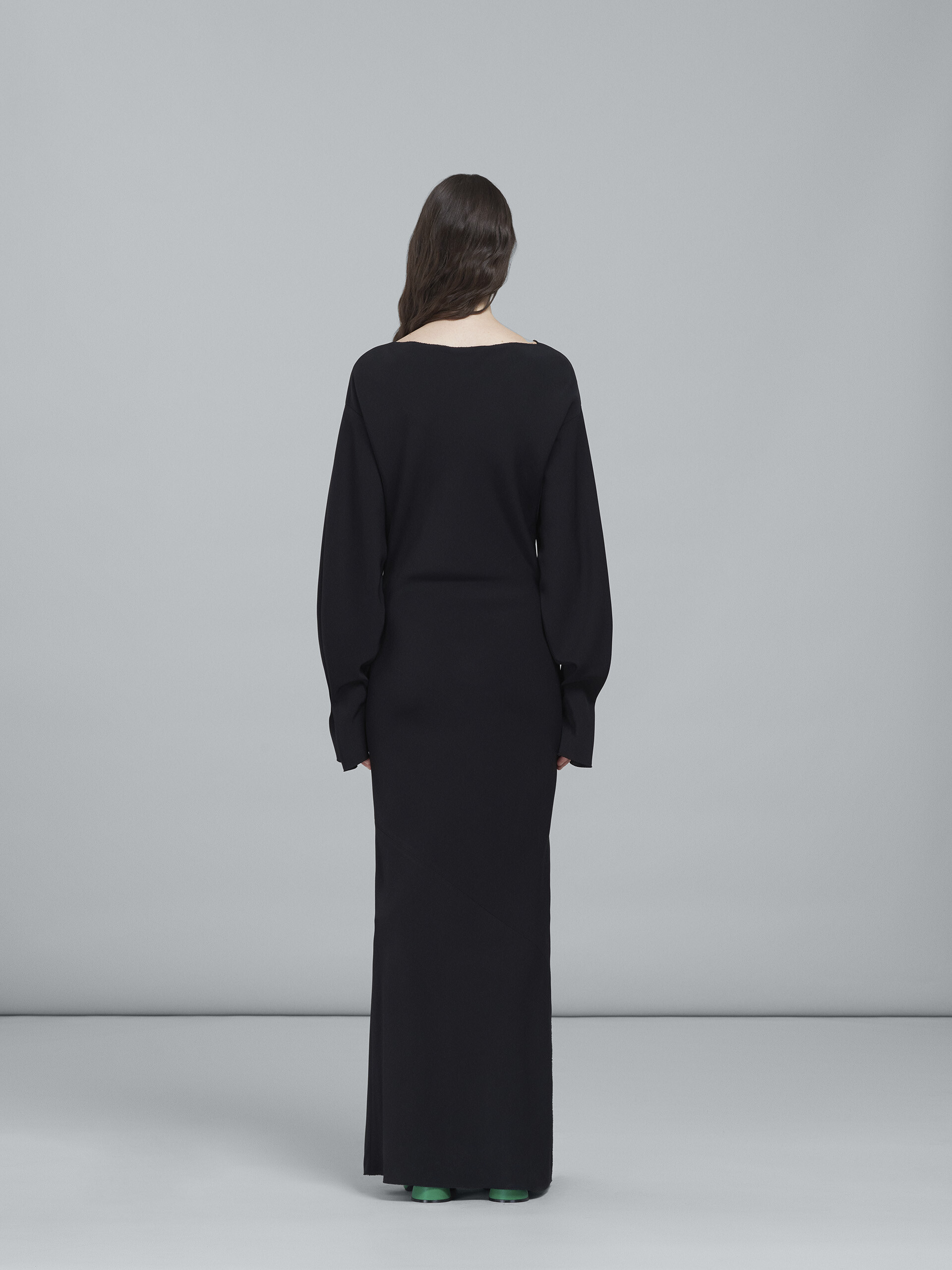 Black stretch cady long dress - Dresses - Image 3