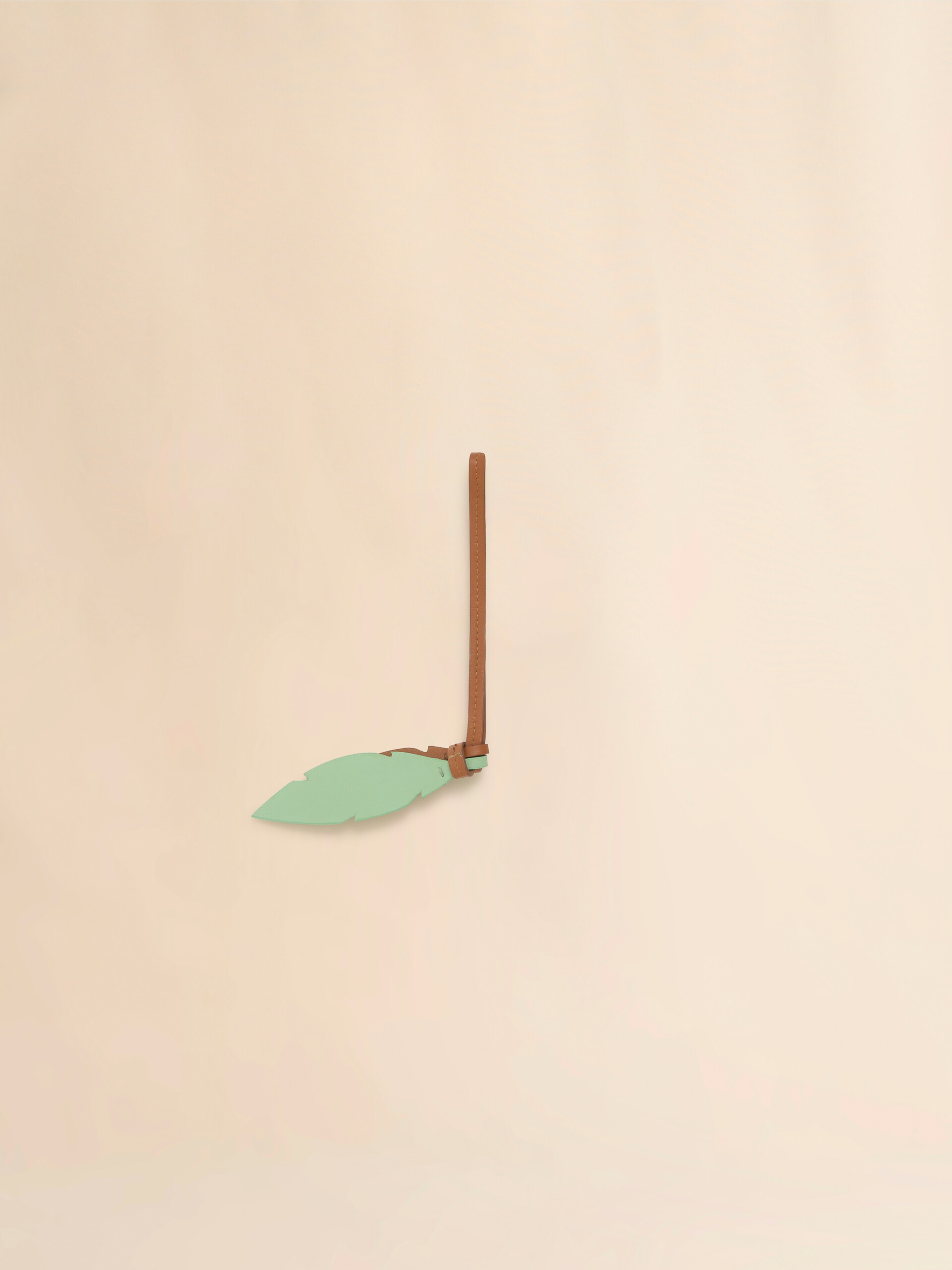 Green and brown printed feather charm - Key Rings - Image 2