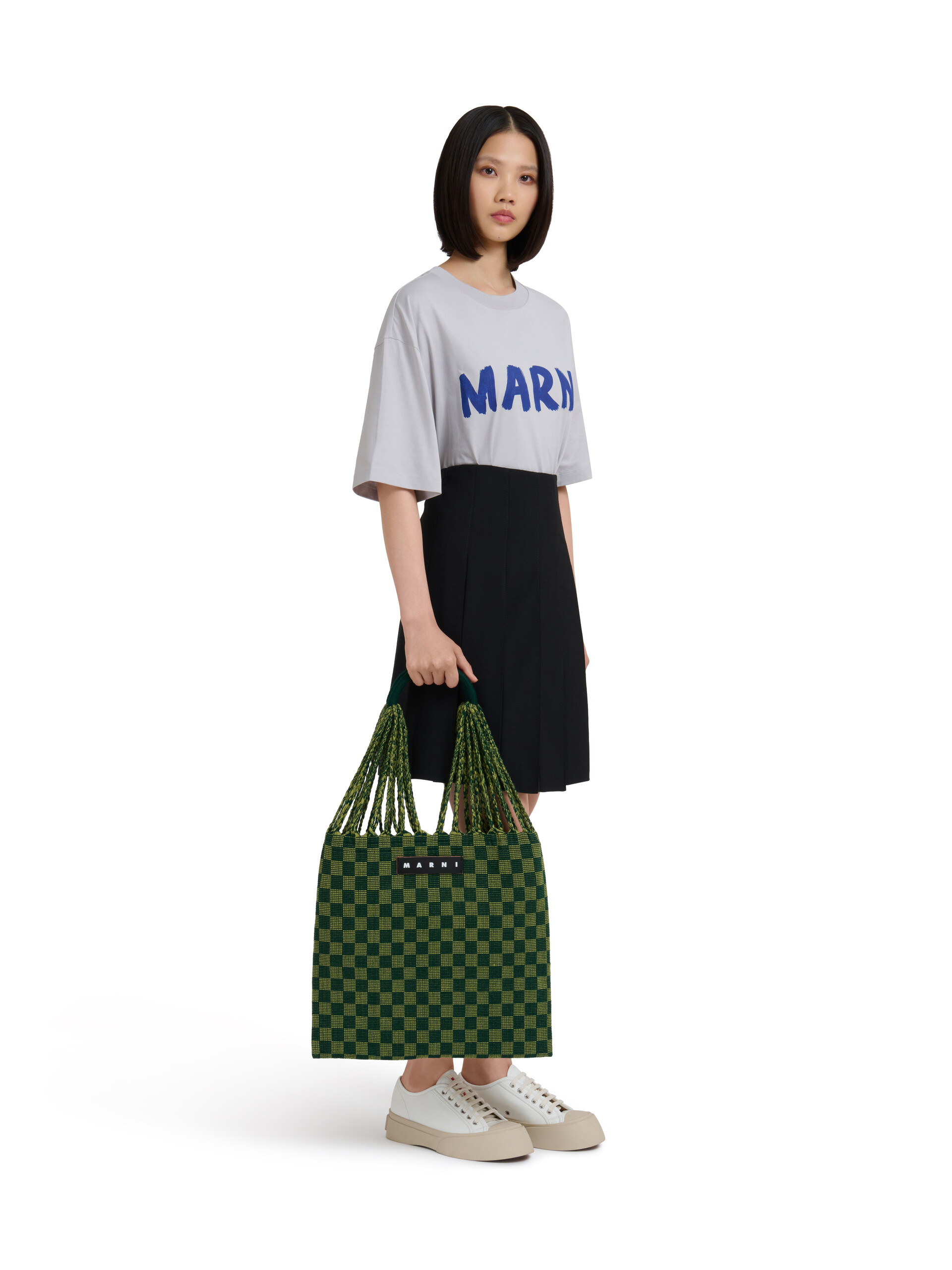 ホワイト MARNI MARKET CHECKERBOARD HAMMOCK BAG - ショッピングバッグ - Image 2
