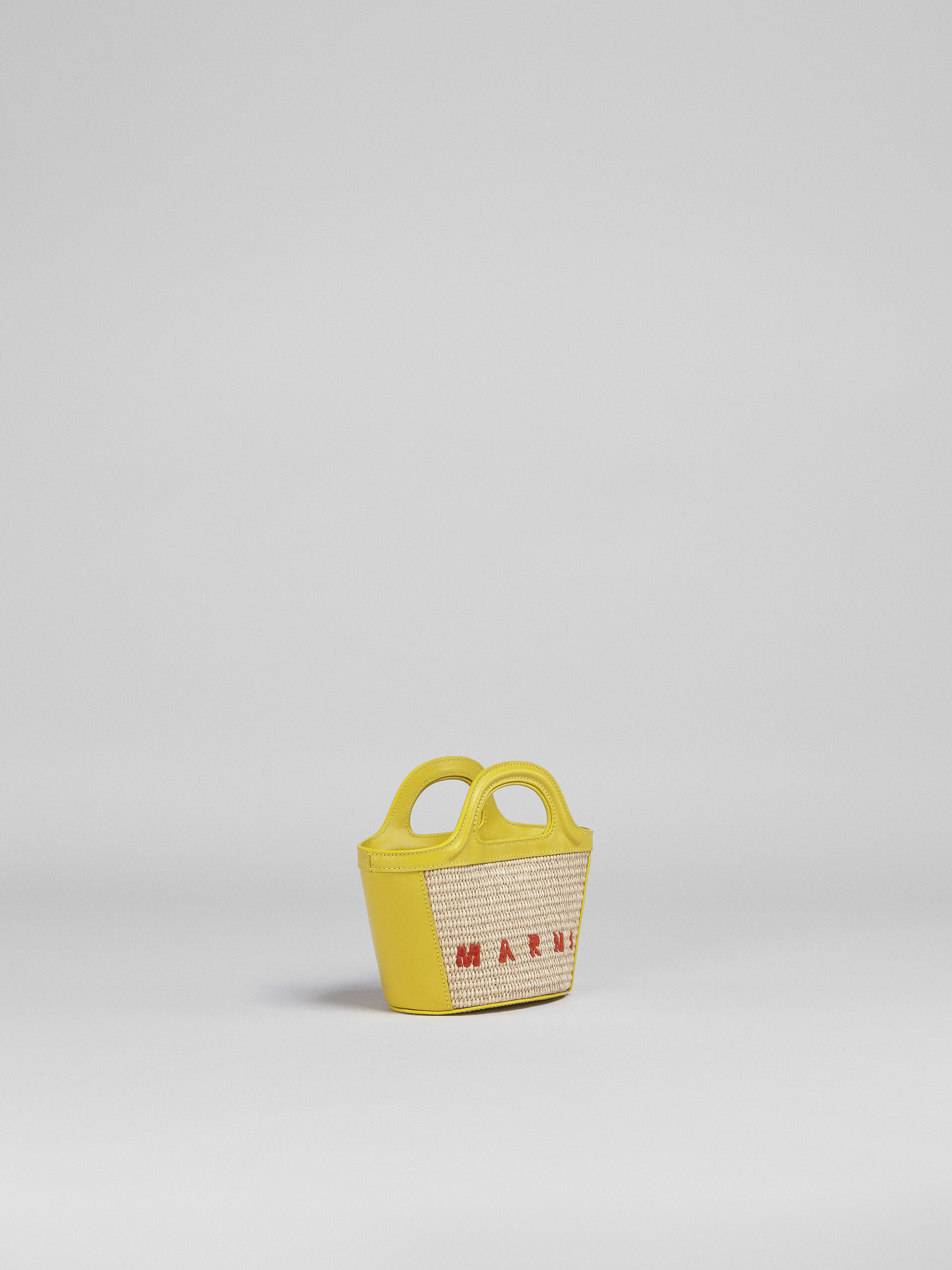 TROPICALIA bag micro in pelle gialla e rafia - Borse a mano - Image 5