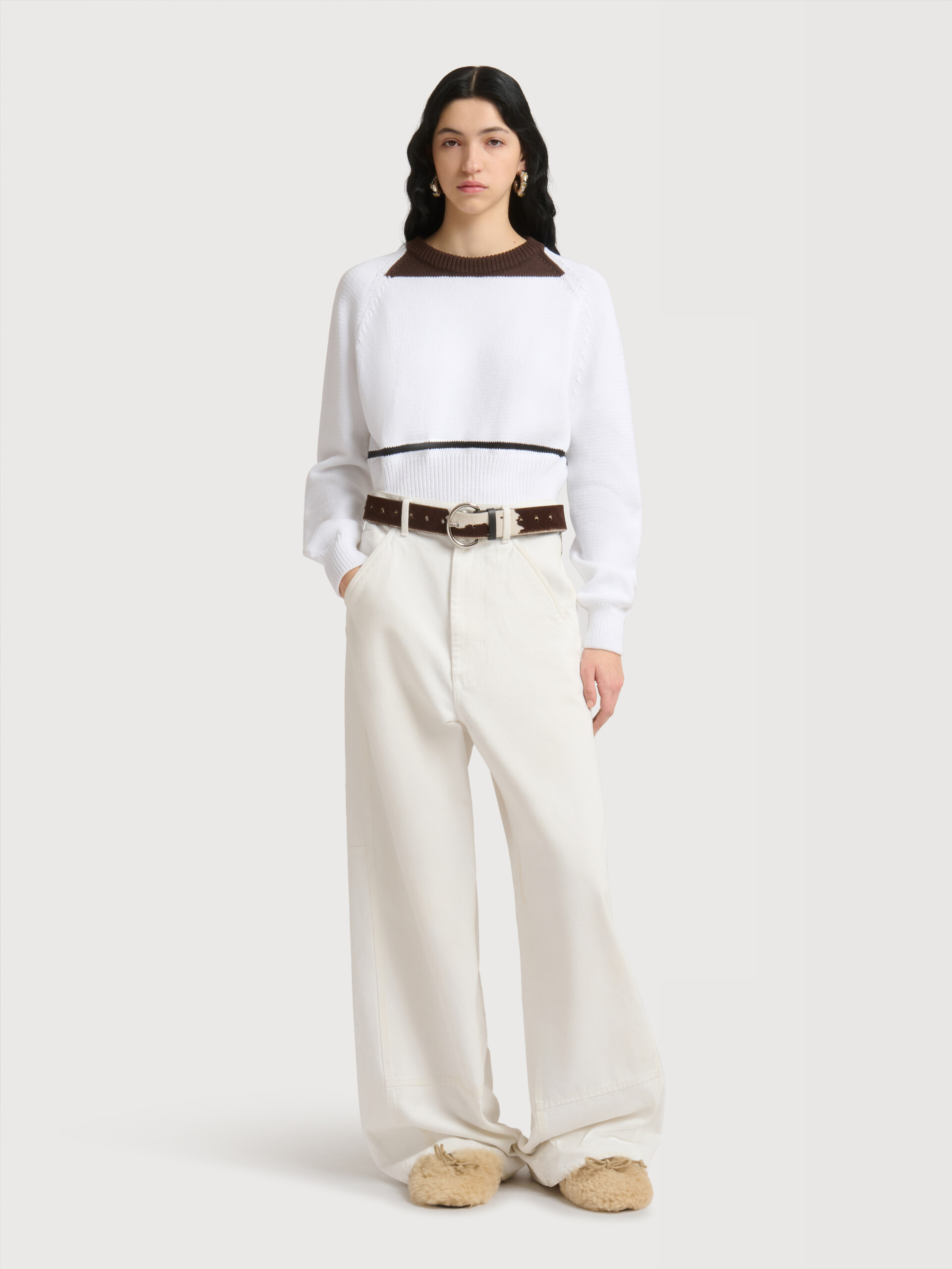 White denim wide-leg jeans - Pants - Image 2