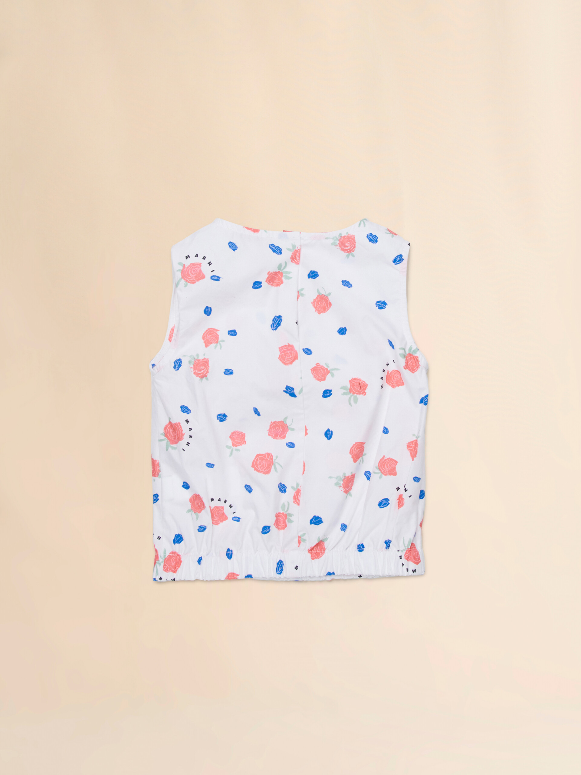 Top in cotone bianco con stampa Tea Time - Camicie - Image 2