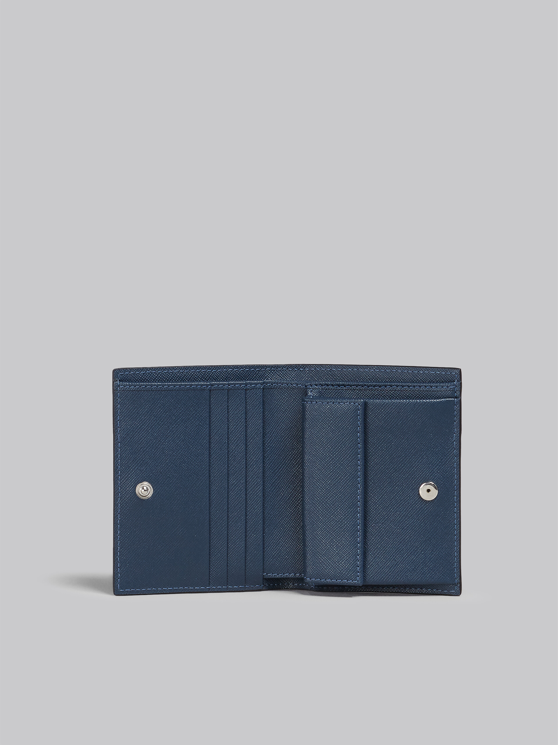 Black green and blue saffiano leather bi-fold wallet - Wallets - Image 2
