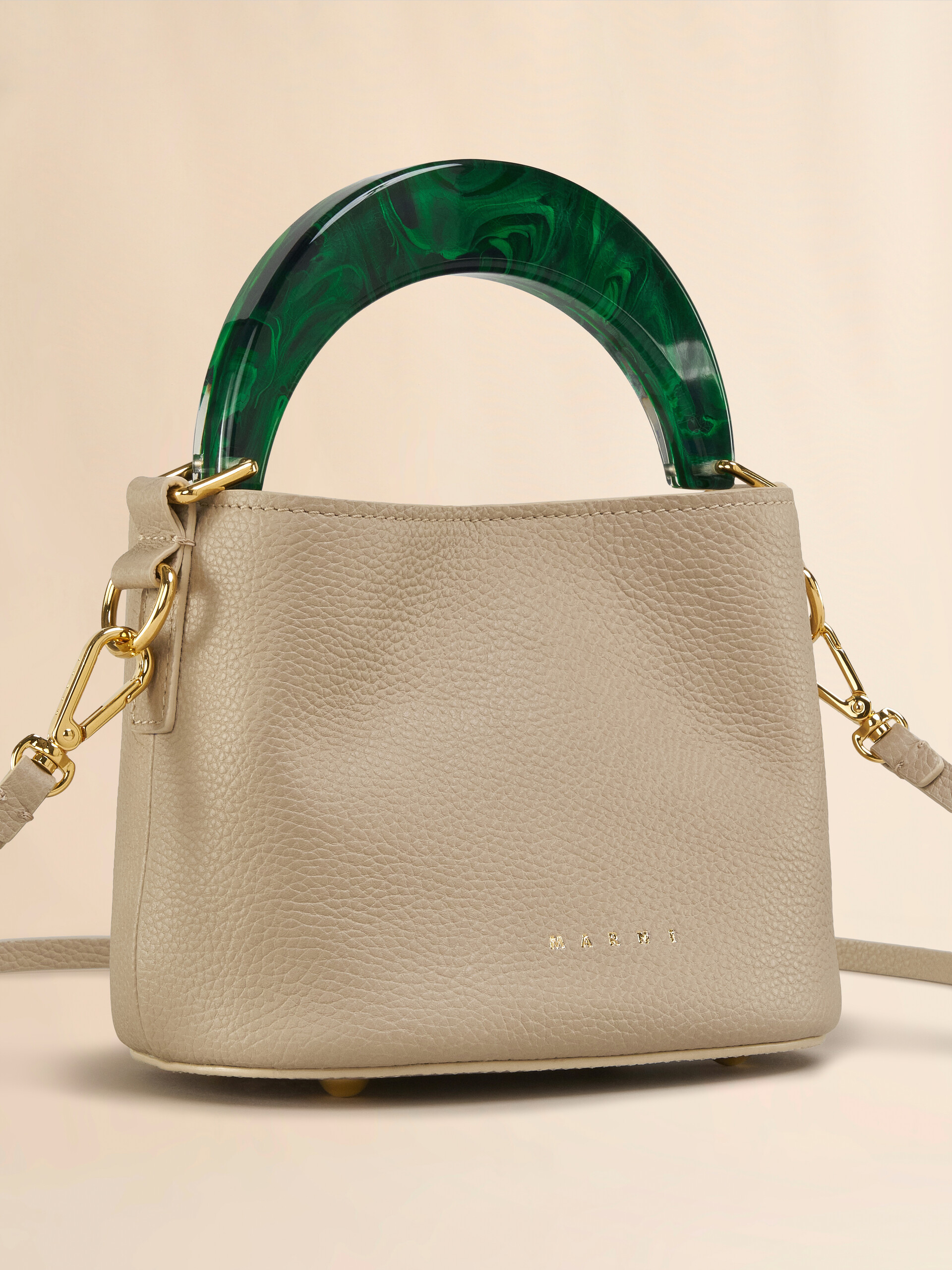 Venice Mini Bucket Bag in black leather - Shoulder Bags - Image 4