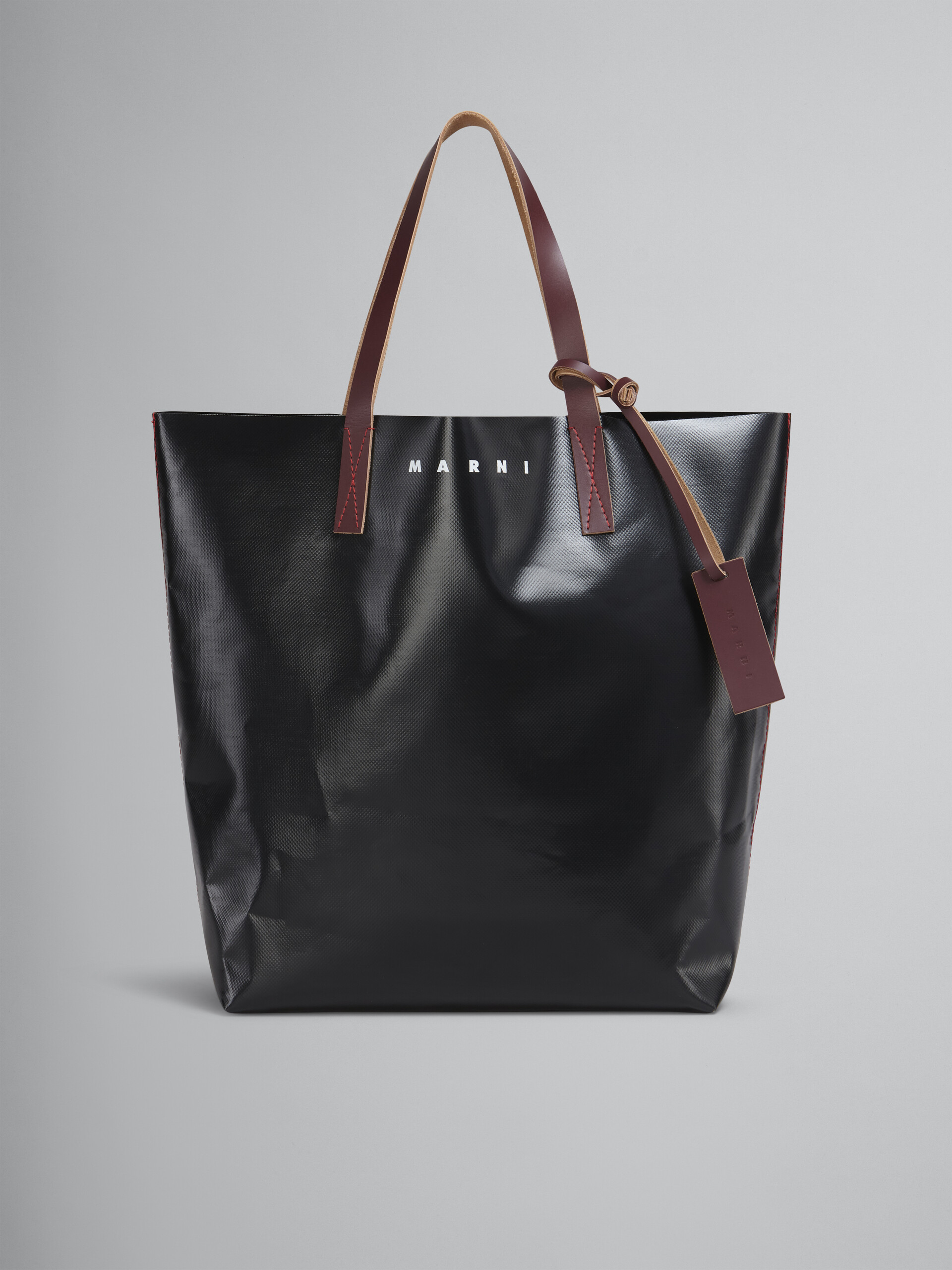 Black TRIBECA PVC shopping bag - Shopping Bags - Image 1
