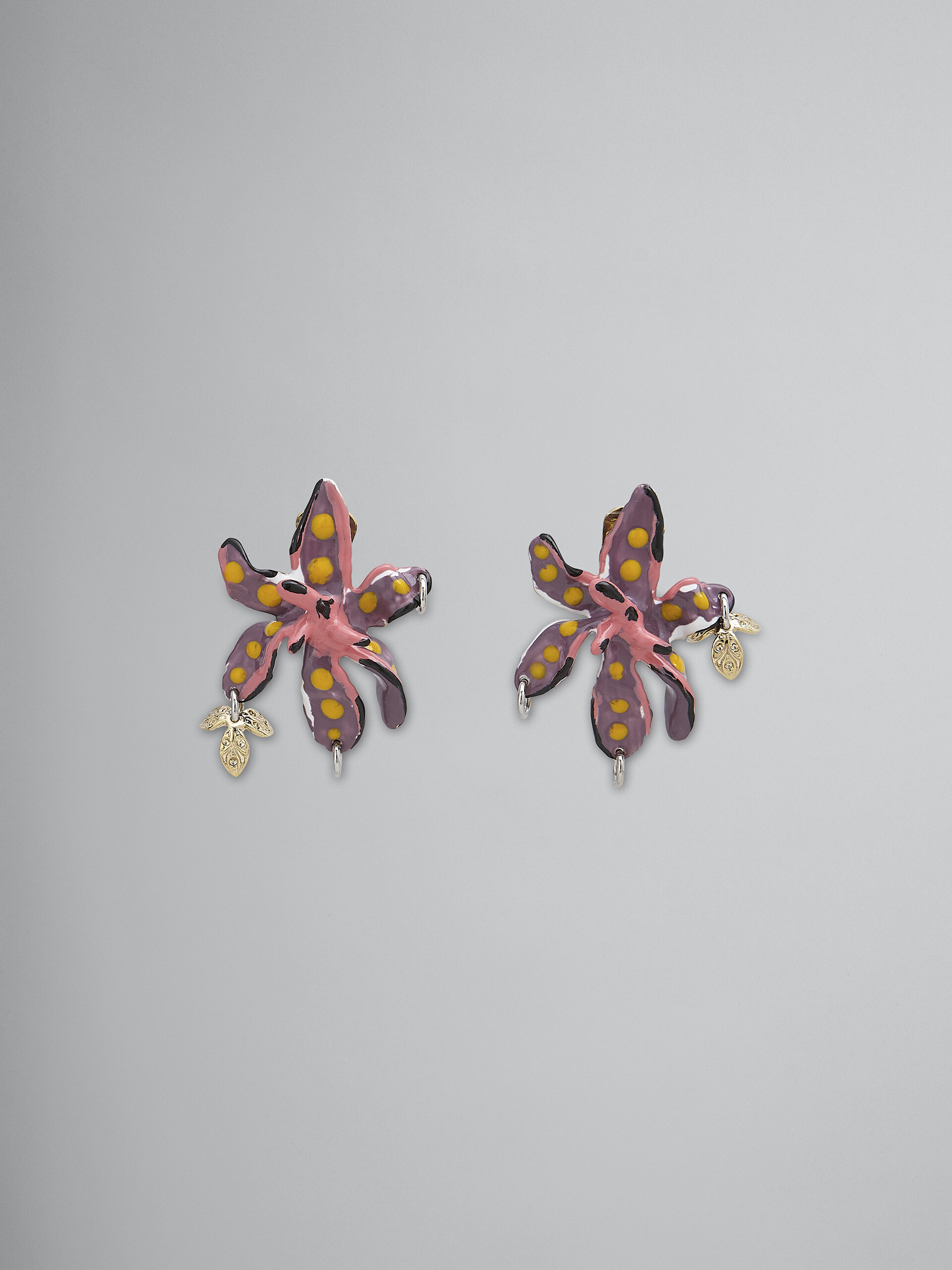 FLOWER purple earrings - Earrings - Image 1