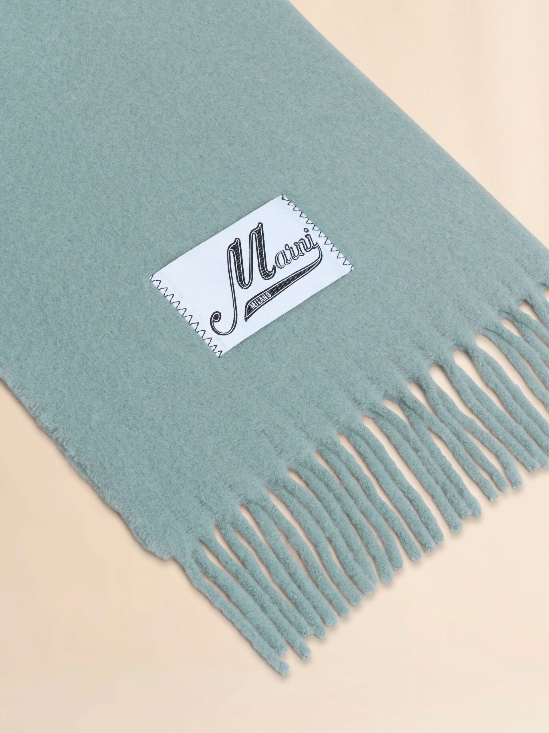 Light blue alpaca scarf - Scarves - Image 3
