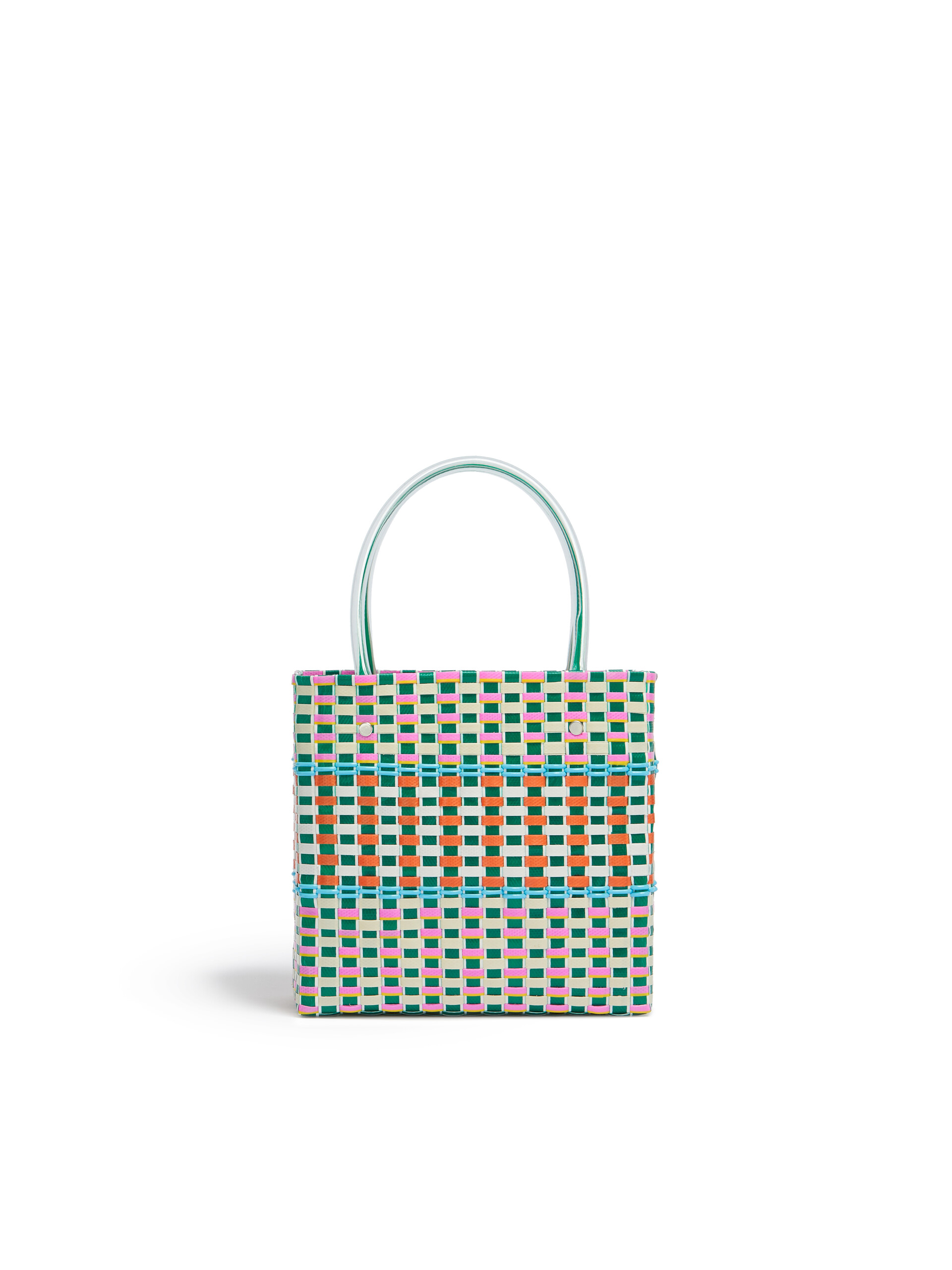 Green maxi stripe MARNI MARKET MINI BASKET Bag - Shopping Bags - Image 3