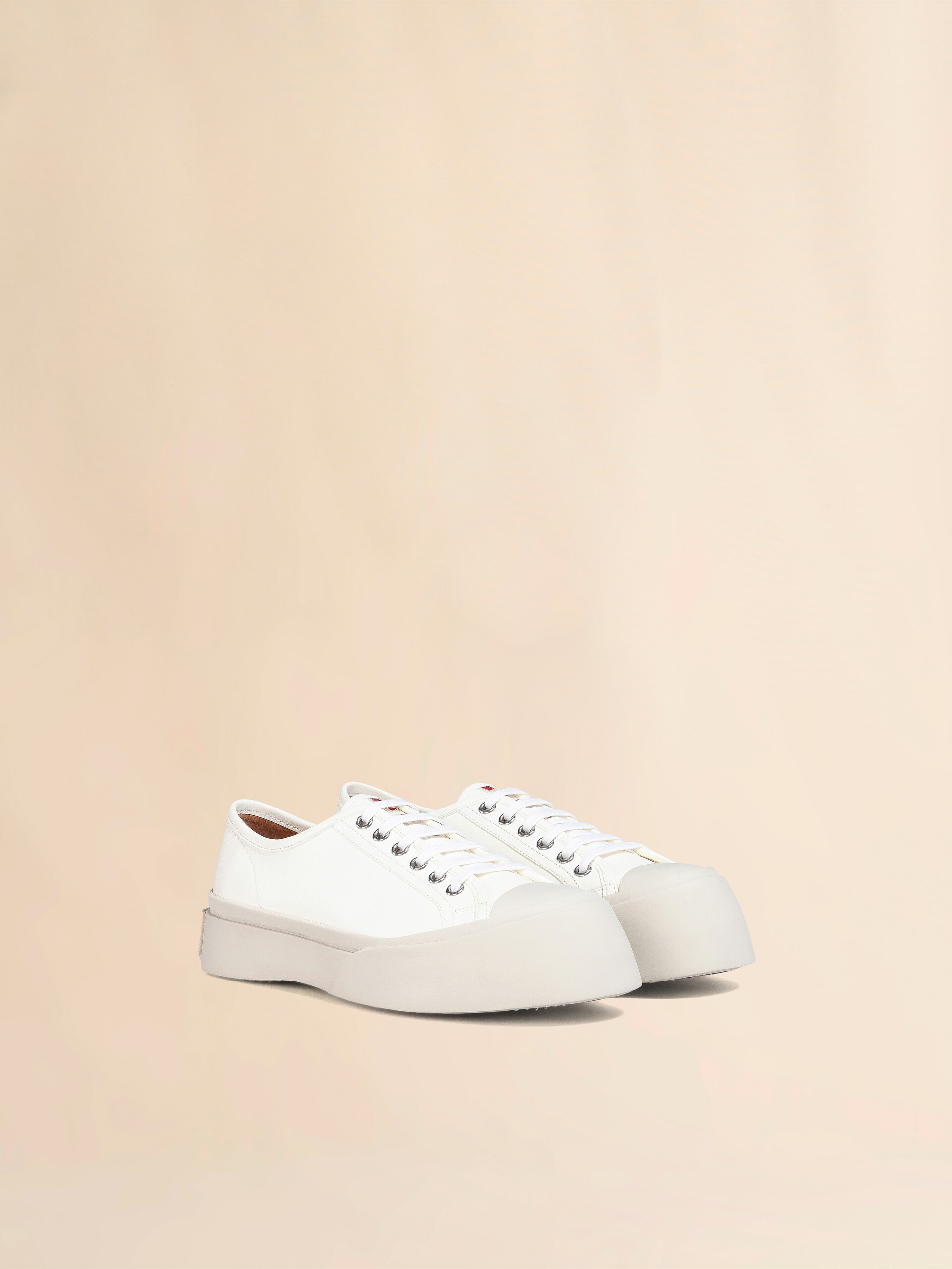 White nappa leather Pablo lace-up sneaker | Marni