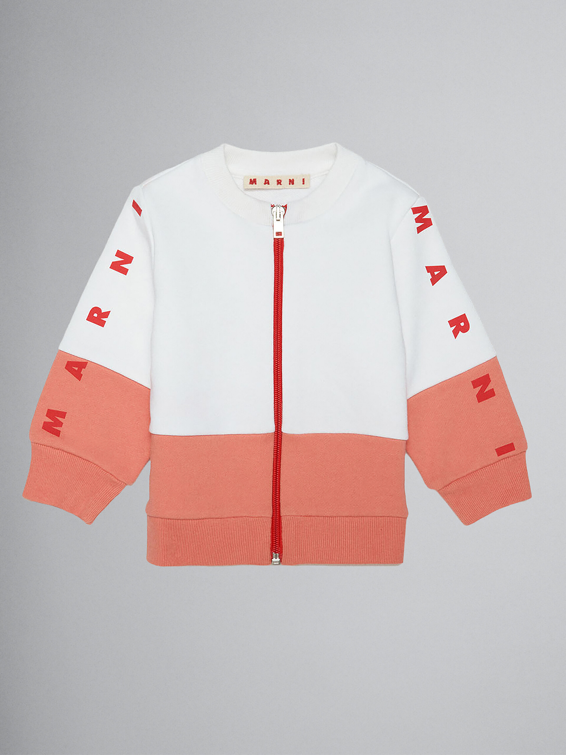White cotton colour block sweatshirt - Sweaters - Image 1