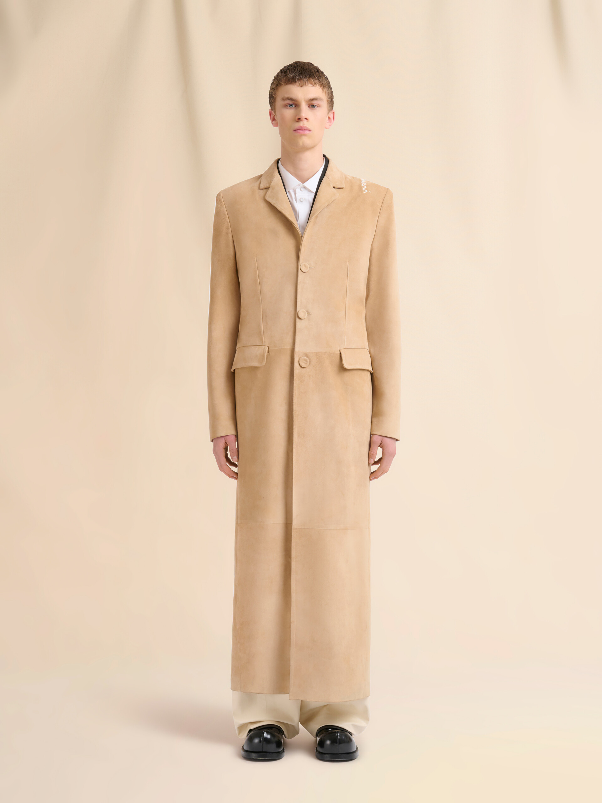 Camel suede duster coat - Coat - Image 2