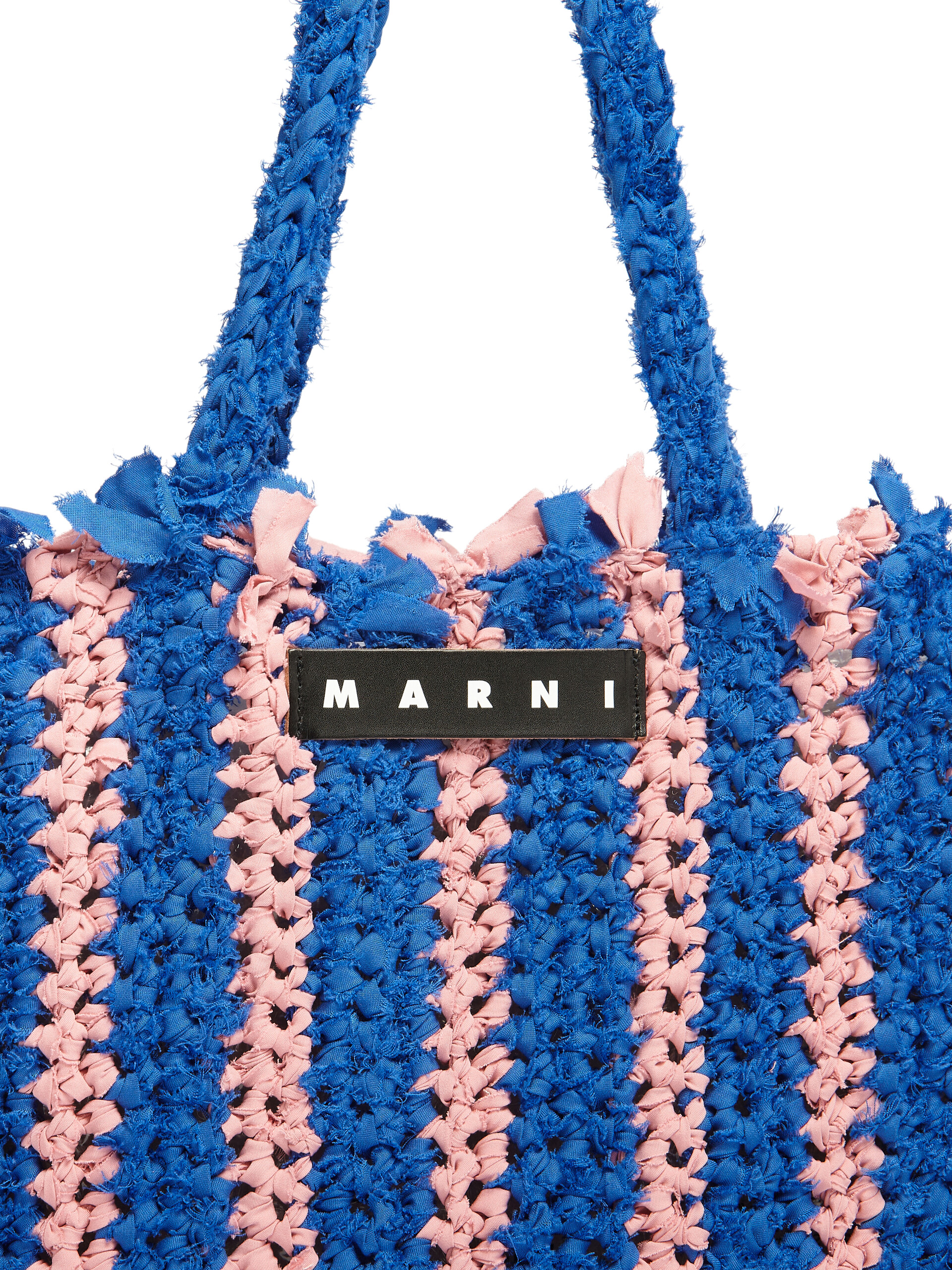 Pink and blue cotton MARNI MARKET bag - Bags - Image 4