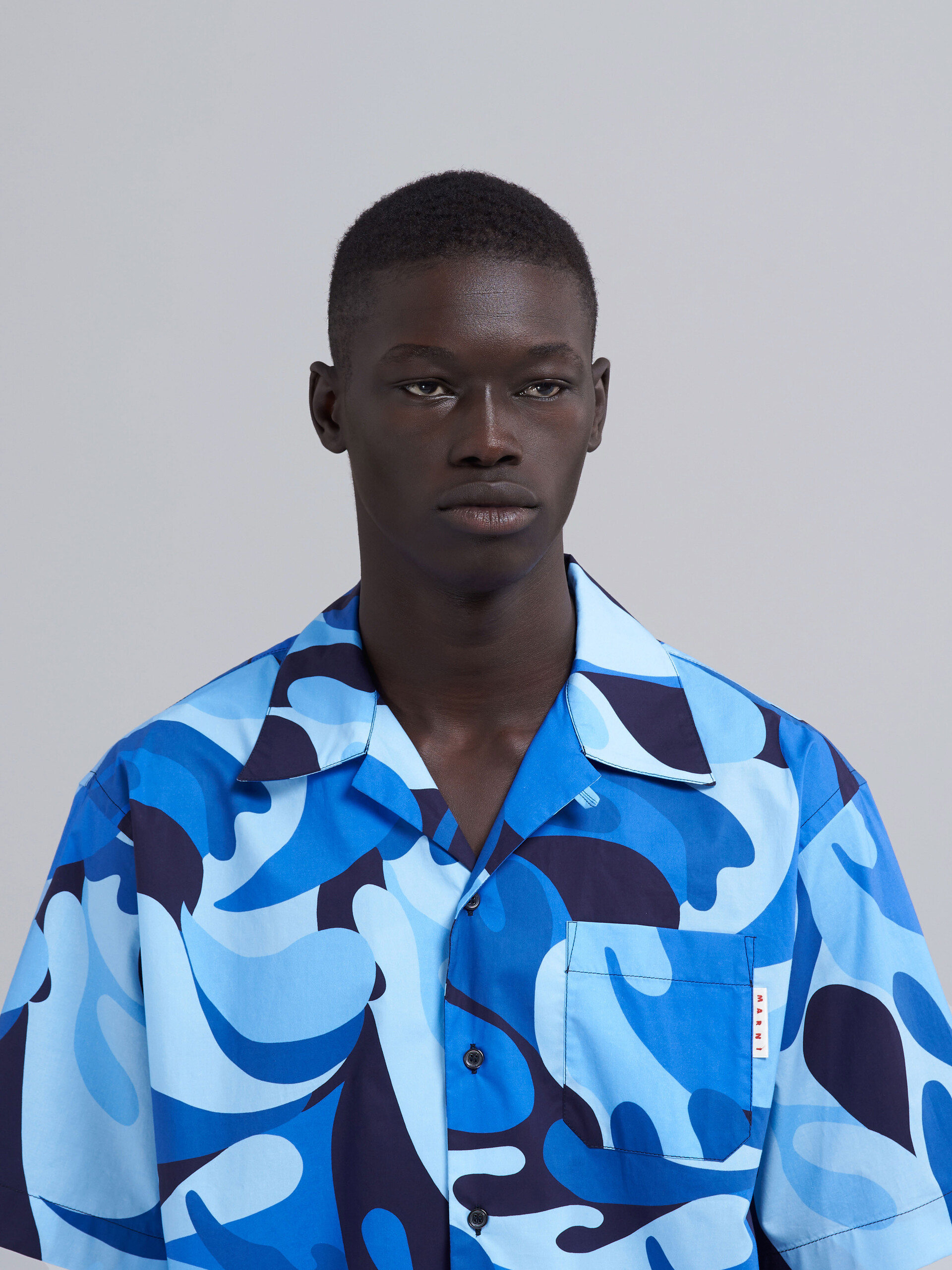 50s Camo print poplin bowling shirt | Marni