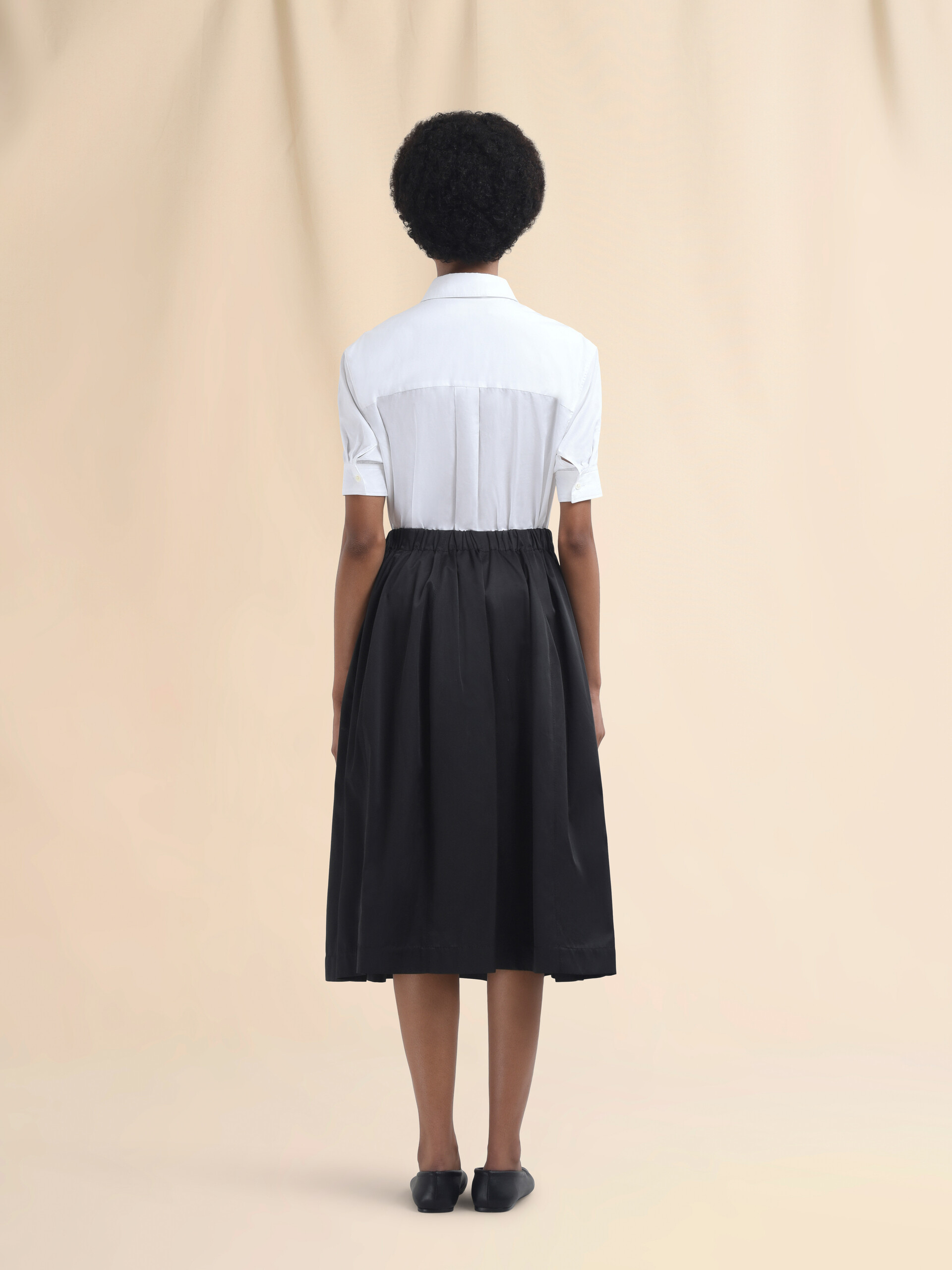 Black taffeta wide skirt with Marni Symbol - Skirts - Image 3