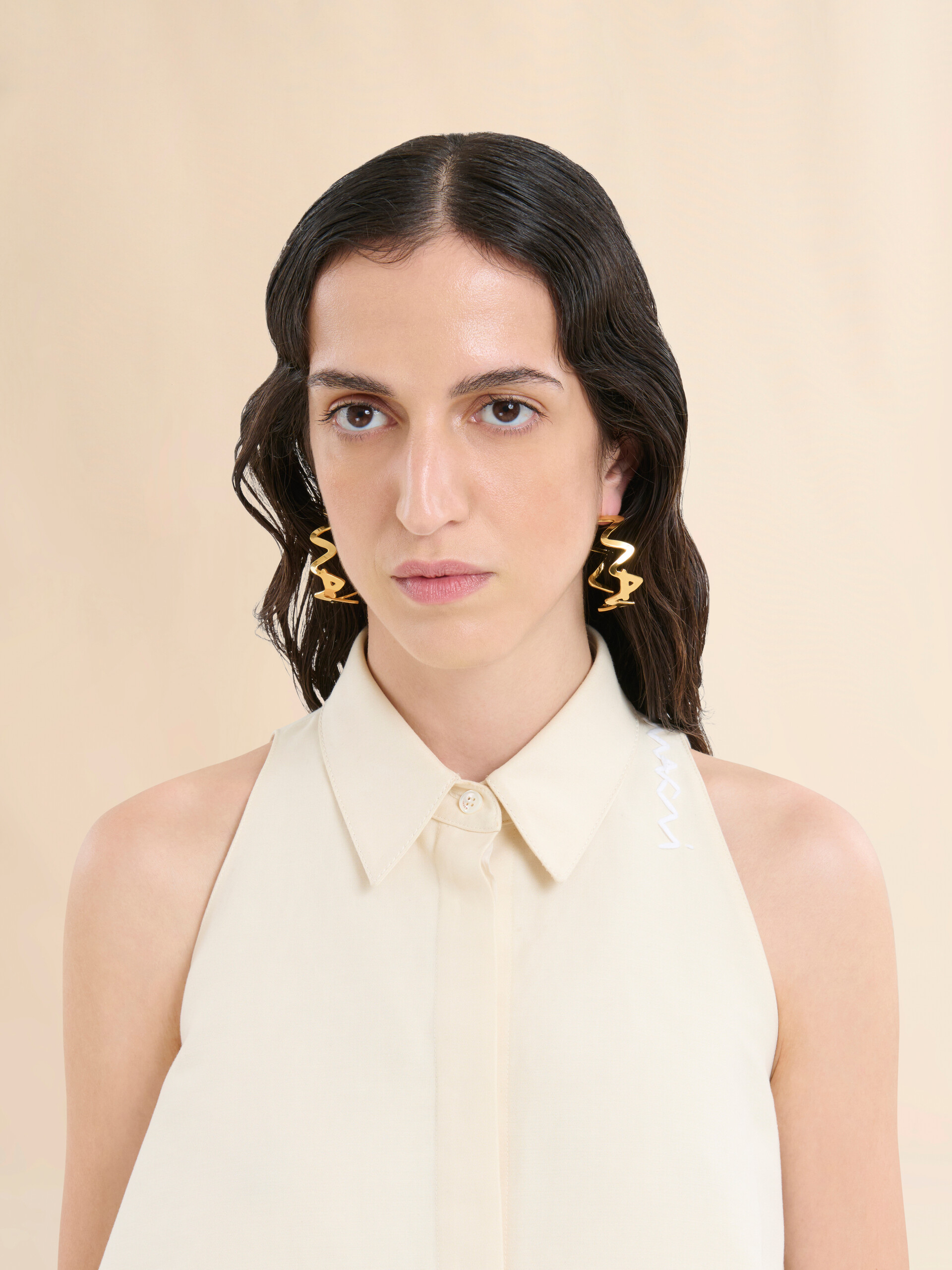 ゴールドメタル マルニシンボルピアス | Marni