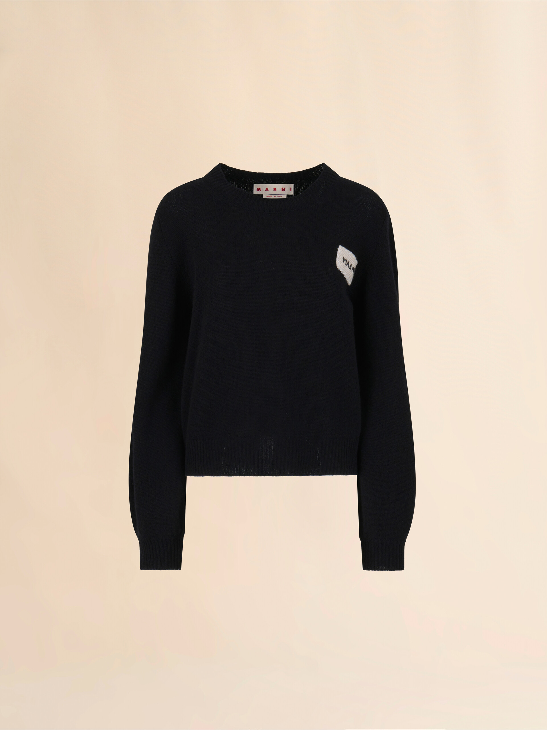 Brown cashmere jumper with Marni Mending patch - Pullovers - Image 1
