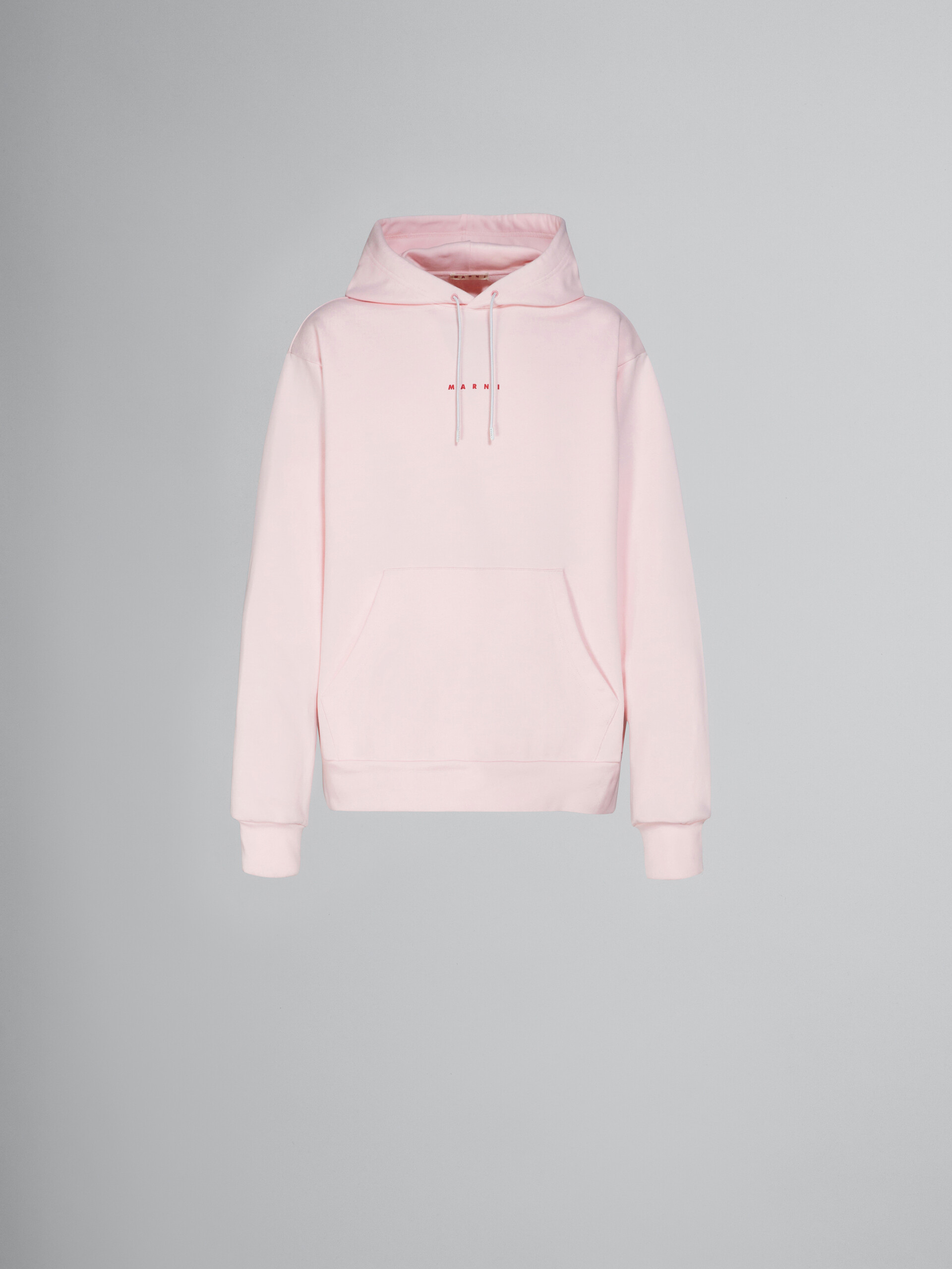 Pink bio cotton hoodie with Marni print - Sweaters - Image 1