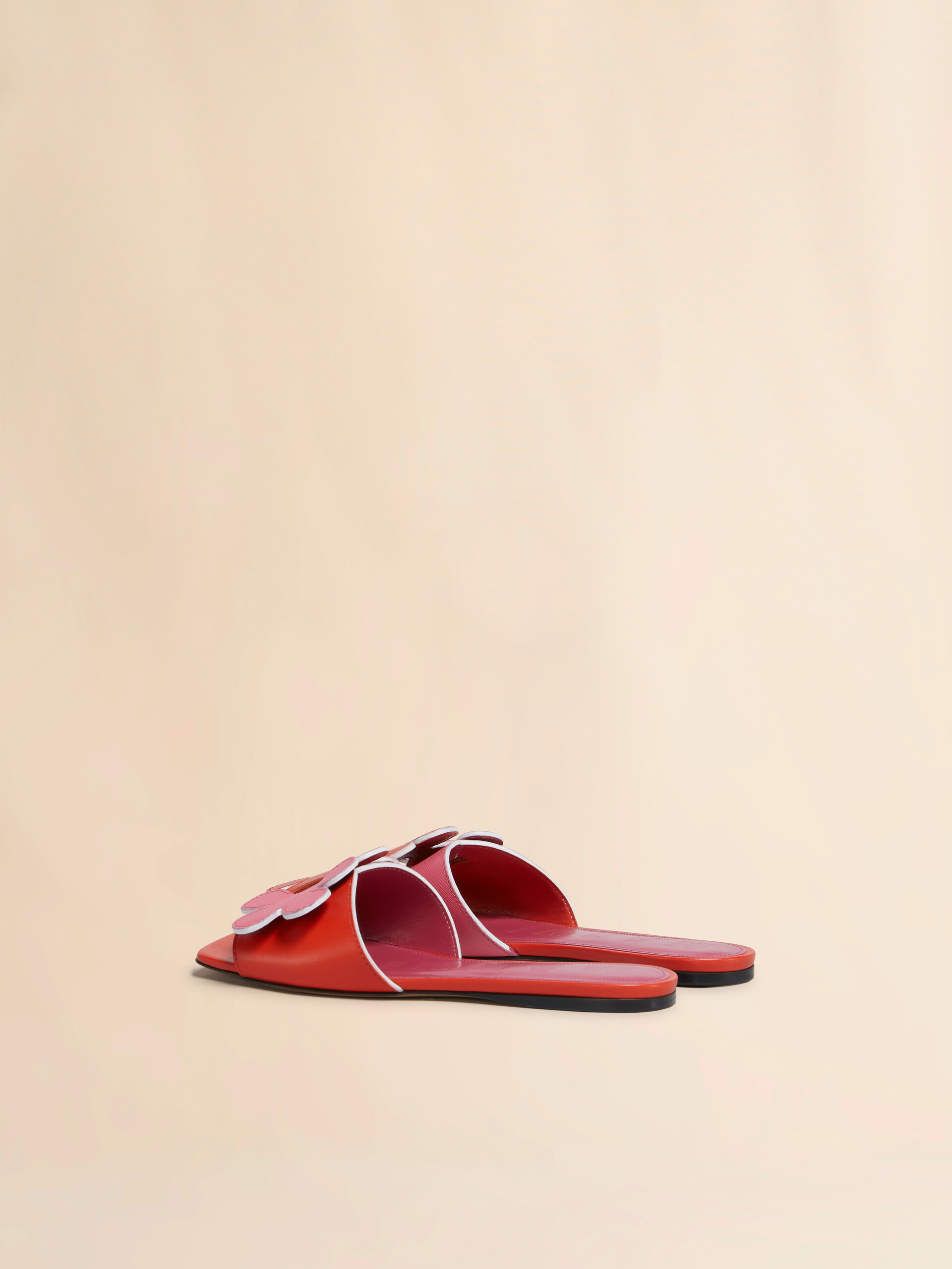 Black leather daisy sandal - Sandals - Image 3