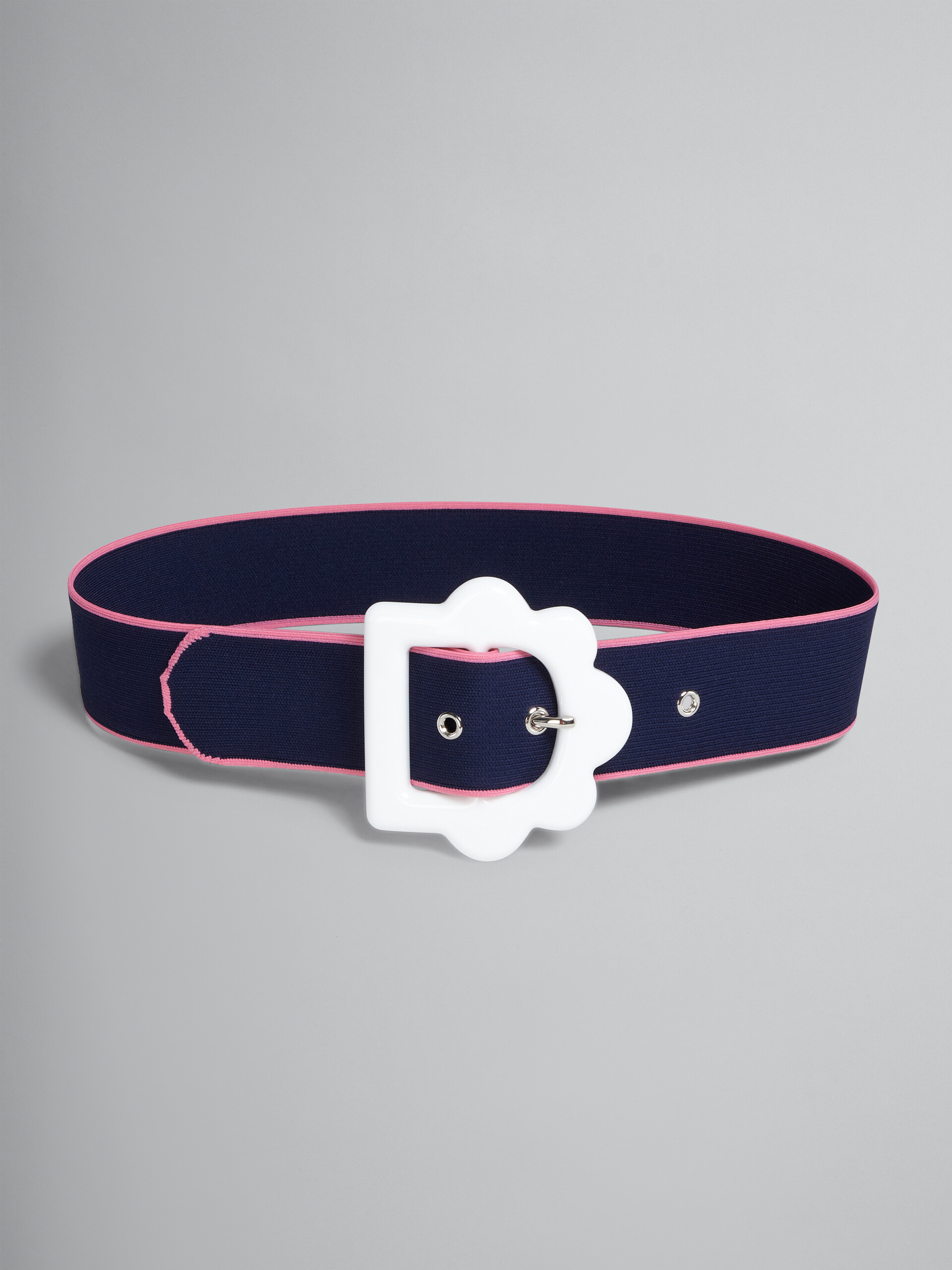 Blue and pink jacquard flower belt - Belts - Image 1