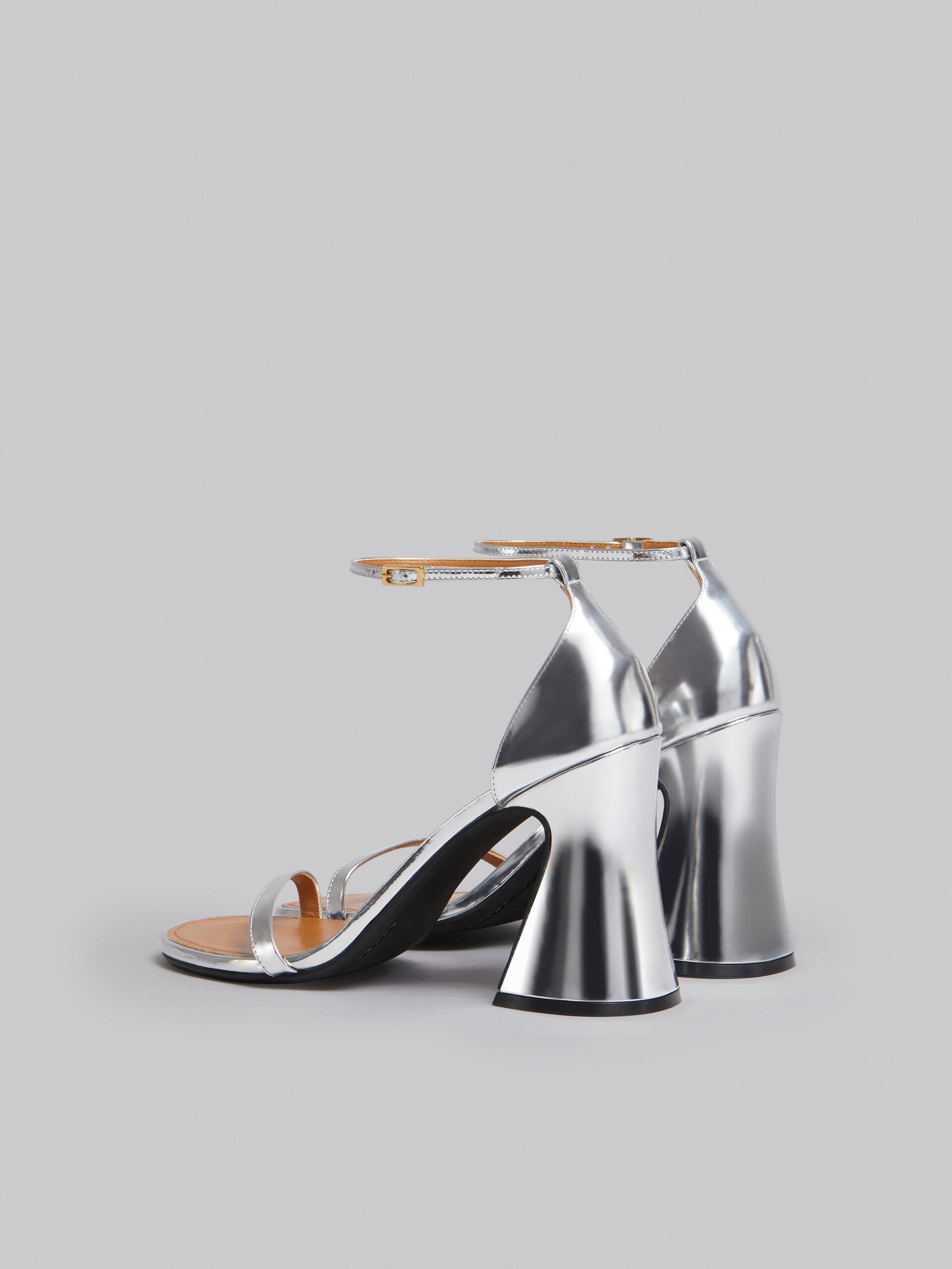 Silver mirrored leather sandal - Sandals - Image 3